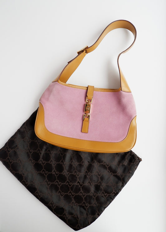 Authentic Preowned Gucci Purple/Tan Suede/Leather Jackie Shoulder Bag