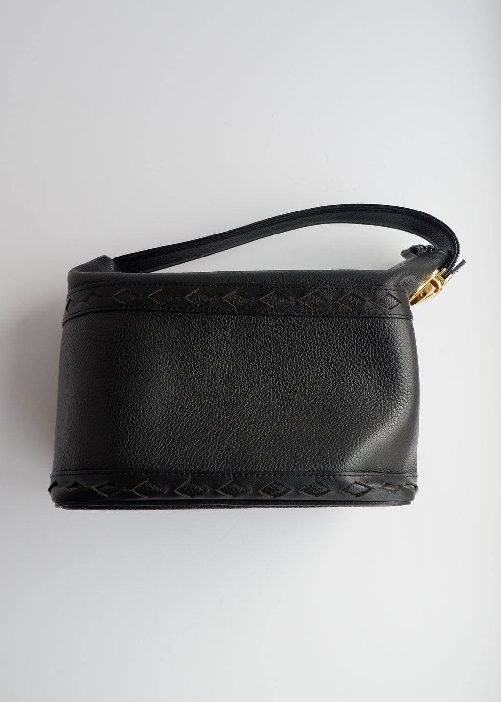 Sac à main YSL vintage authentique d'occasion en cuir grainé noir