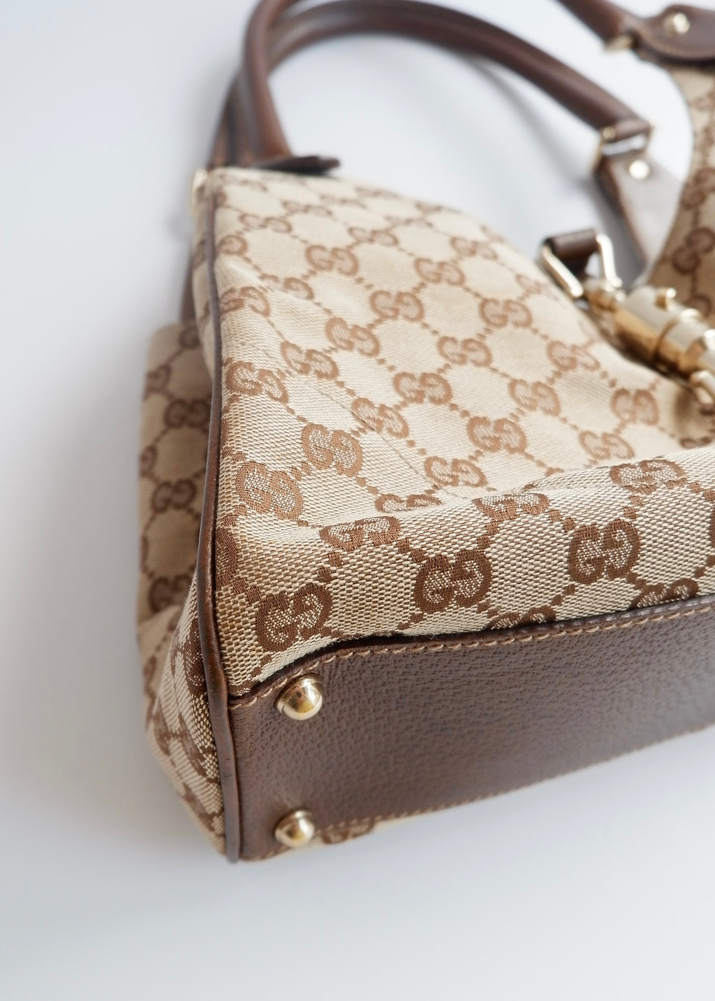 Preowned Gucci Brown GG Canvas Bardot Shoulder Bag