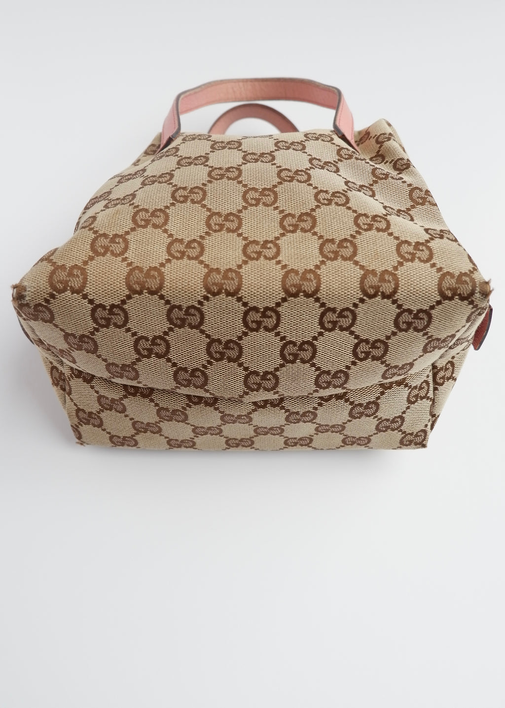 Authentic Preowned Gucci GG Canvas Pink Tofu Handbag