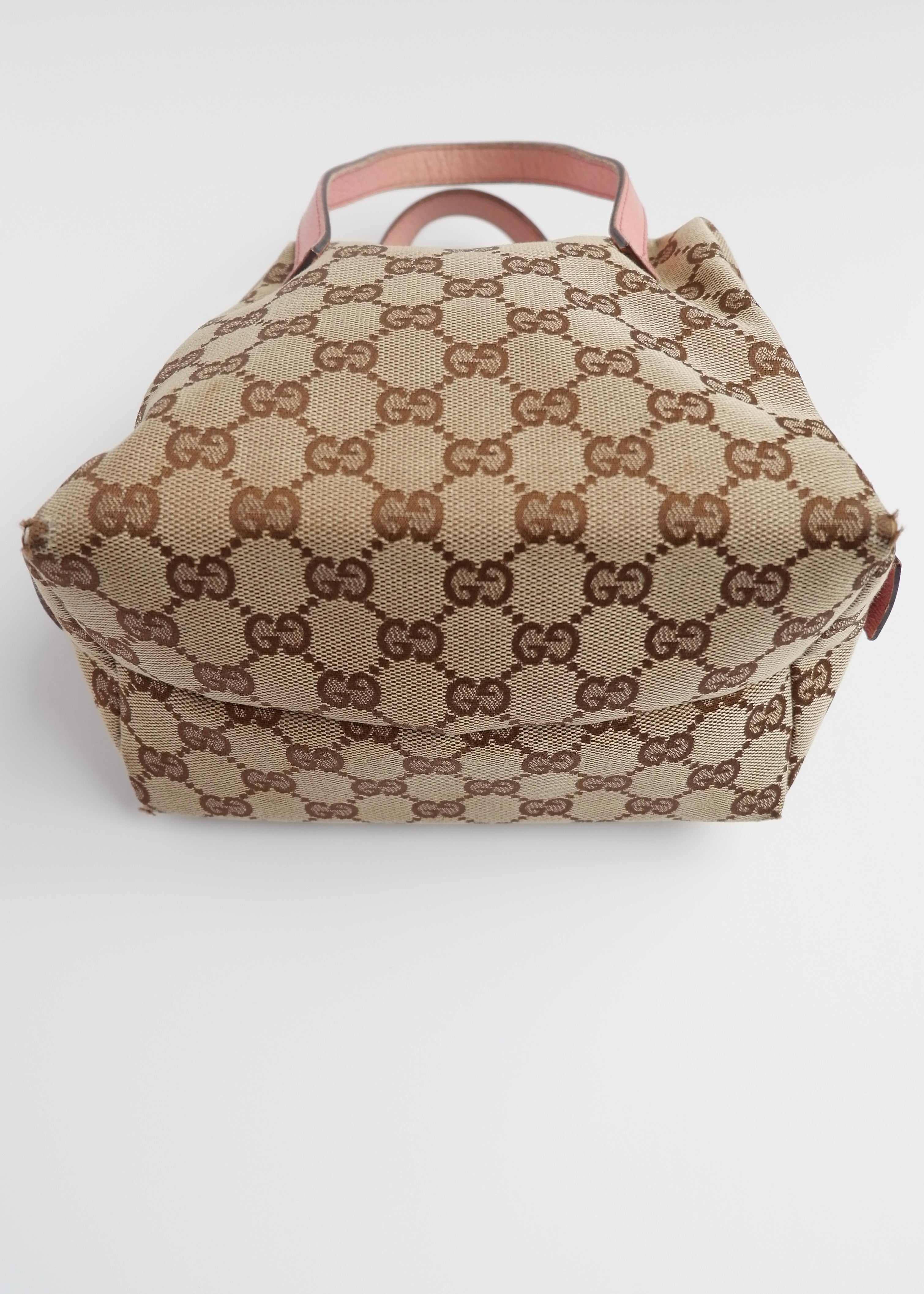 Authentic Preowned Gucci GG Canvas Pink Tofu Handbag