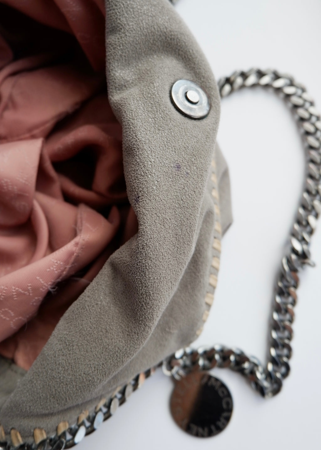Sac porté épaule Stella McCartney Falabella en tissu gris authentique d'occasion