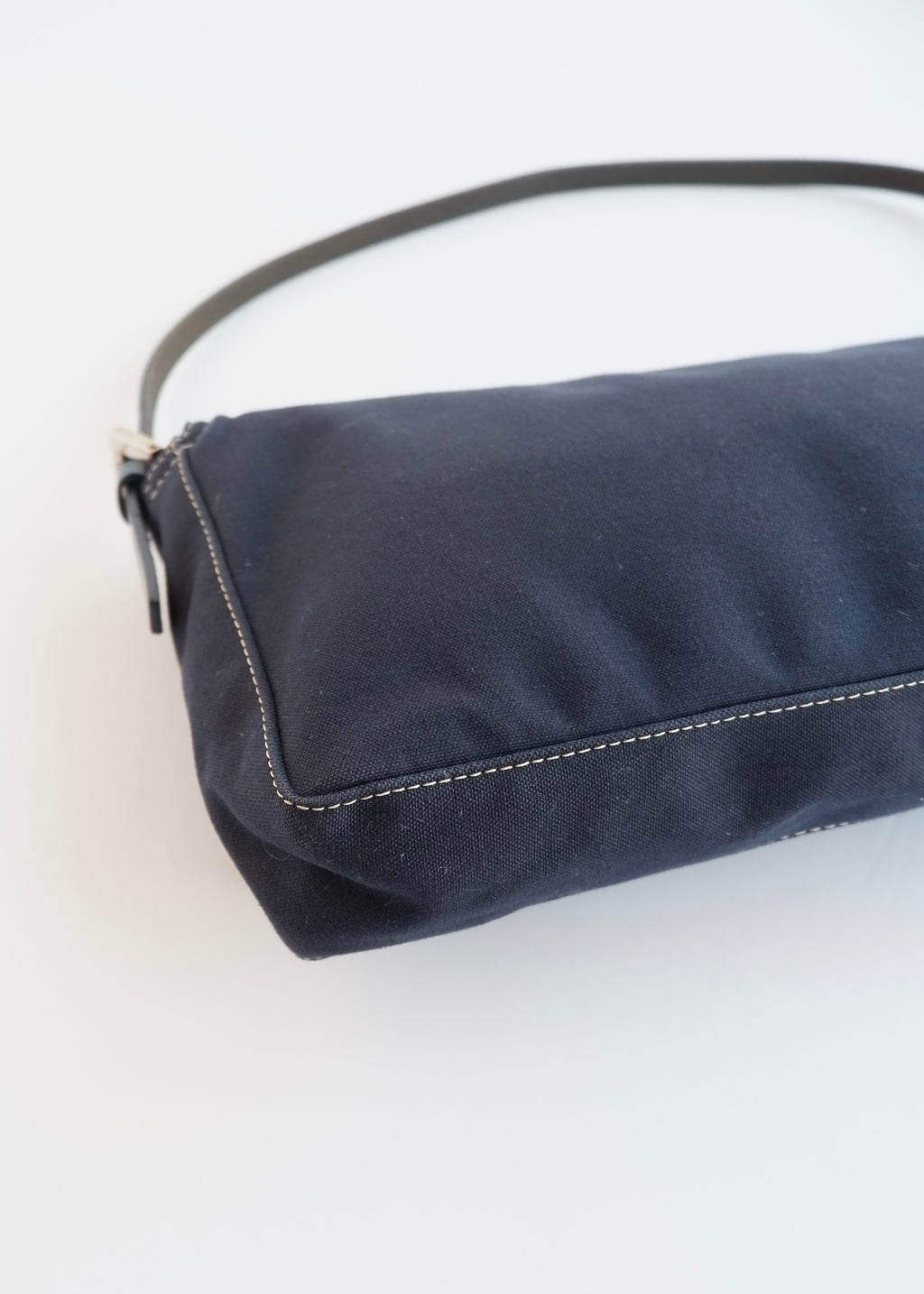 Authentic Preowned Fendi Navy Blue Fabric FF Marble Shoulder Bag