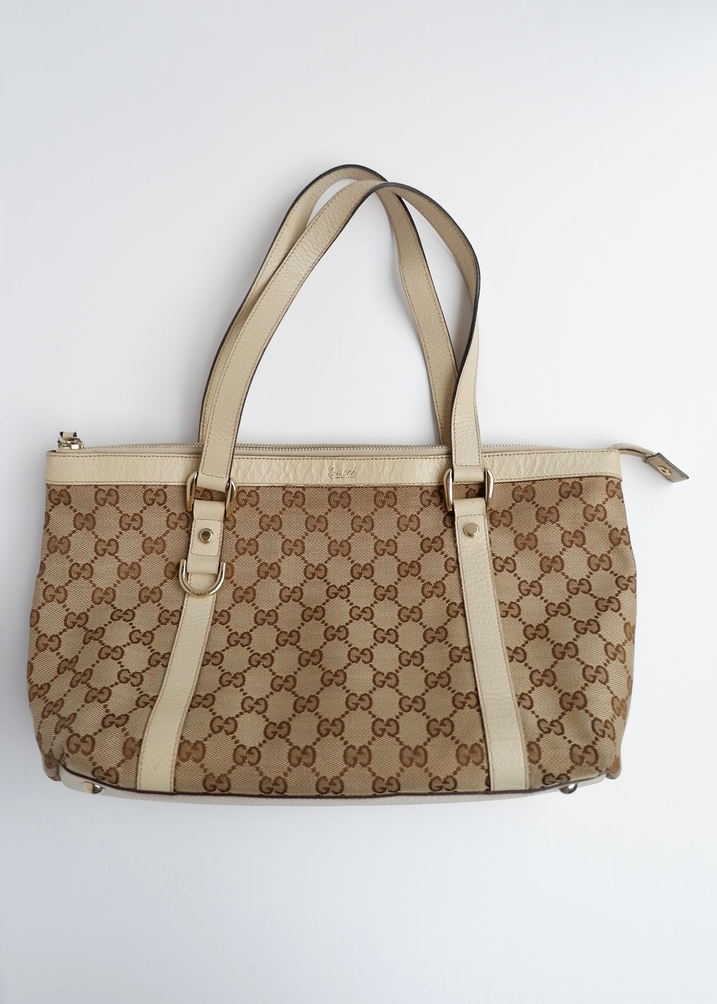 Authentic Preowned Gucci White GG Canvas Shoulder Bag