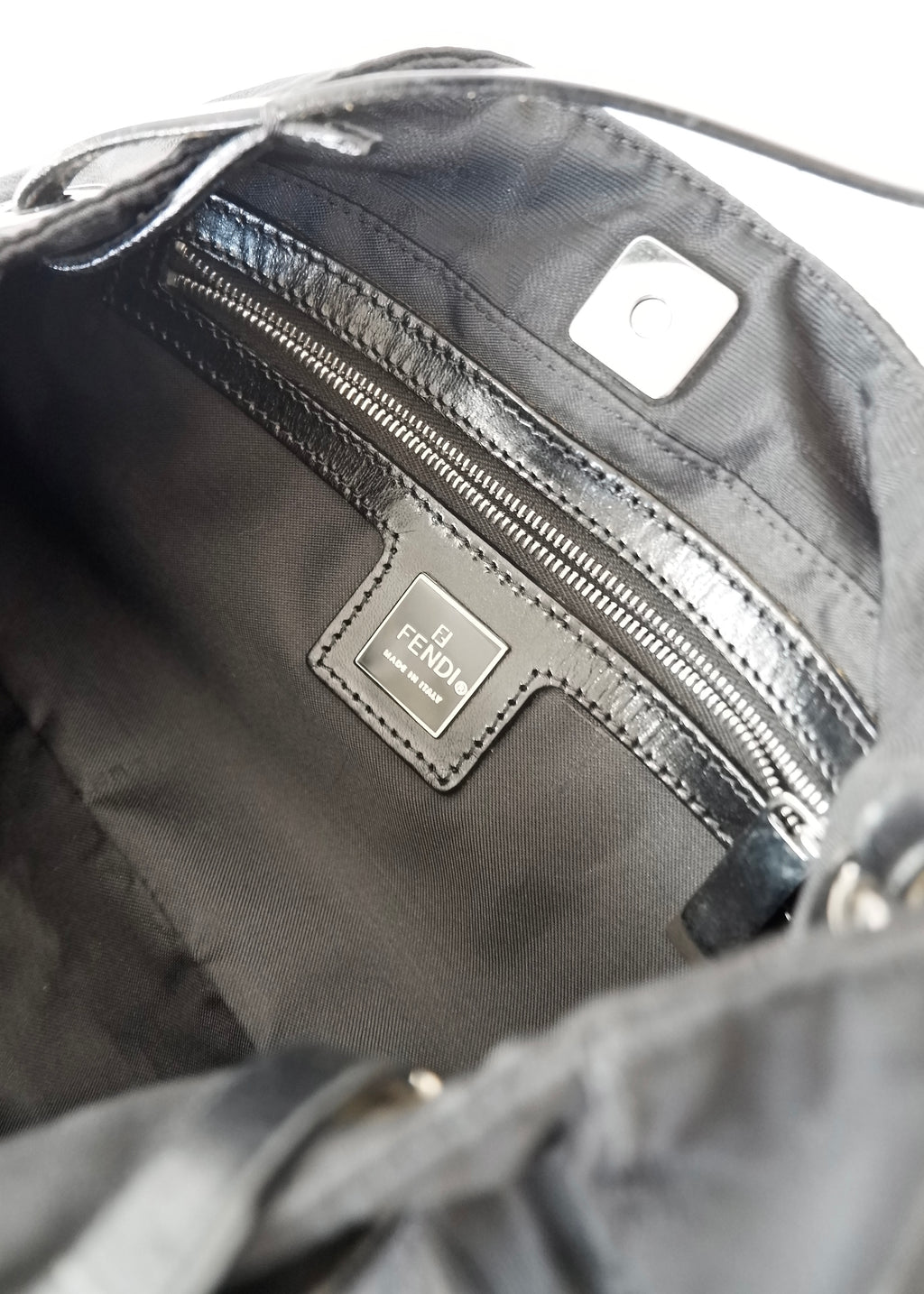 Authentic Preowned Fendi Black Zucca Canvas Shoulder Bag