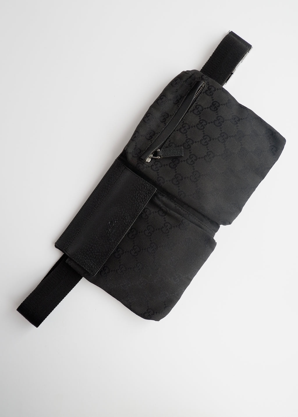 Authentic Preowned Gucci Black GG Canvas Belt Bag