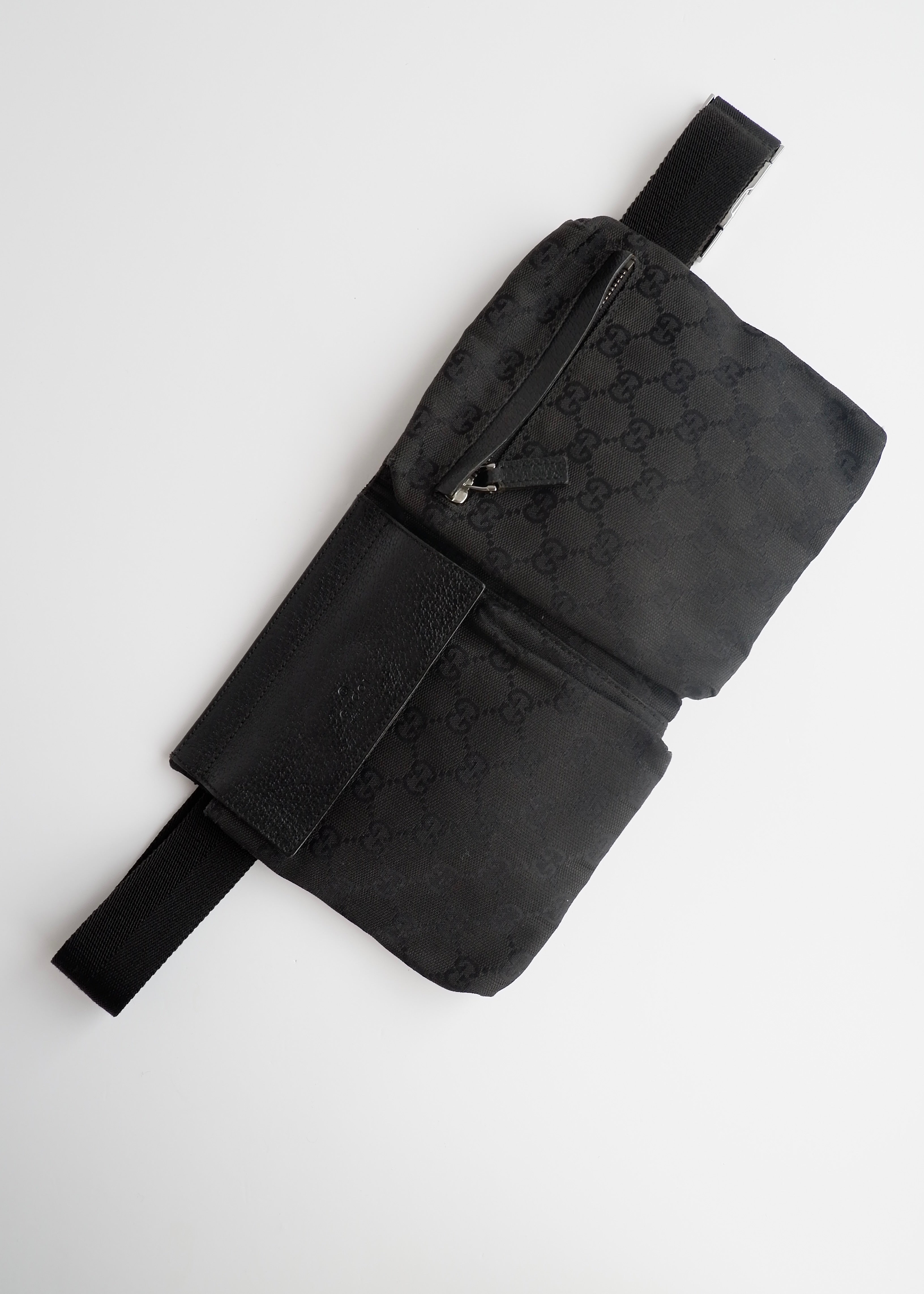 Authentic Preowned Gucci Black GG Canvas Belt Bag