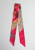 Authentic Preowned Hermes Pink Mixed Print Twilly