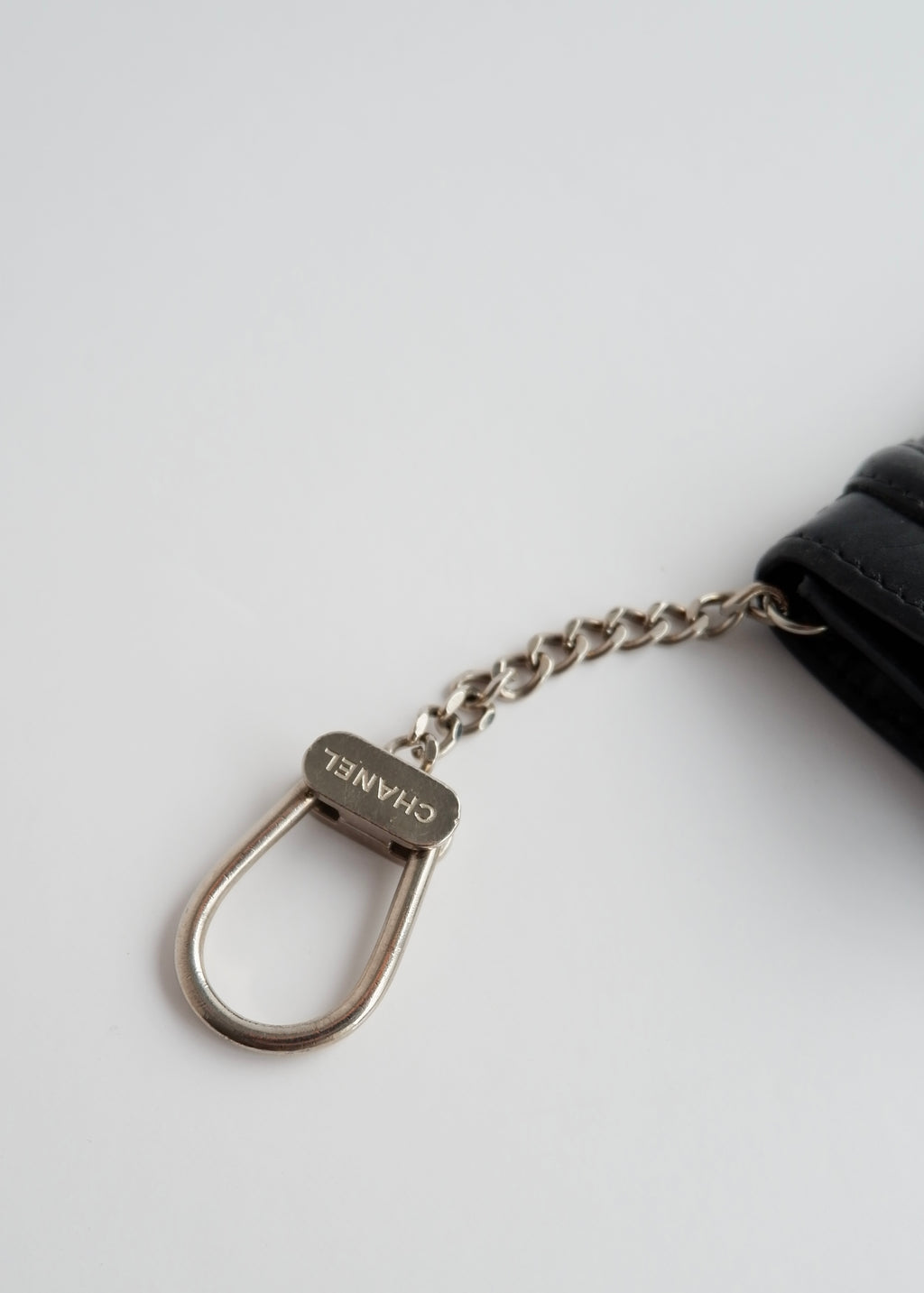 Authentic Preowned Chanel Black Leather Cambon Key Case