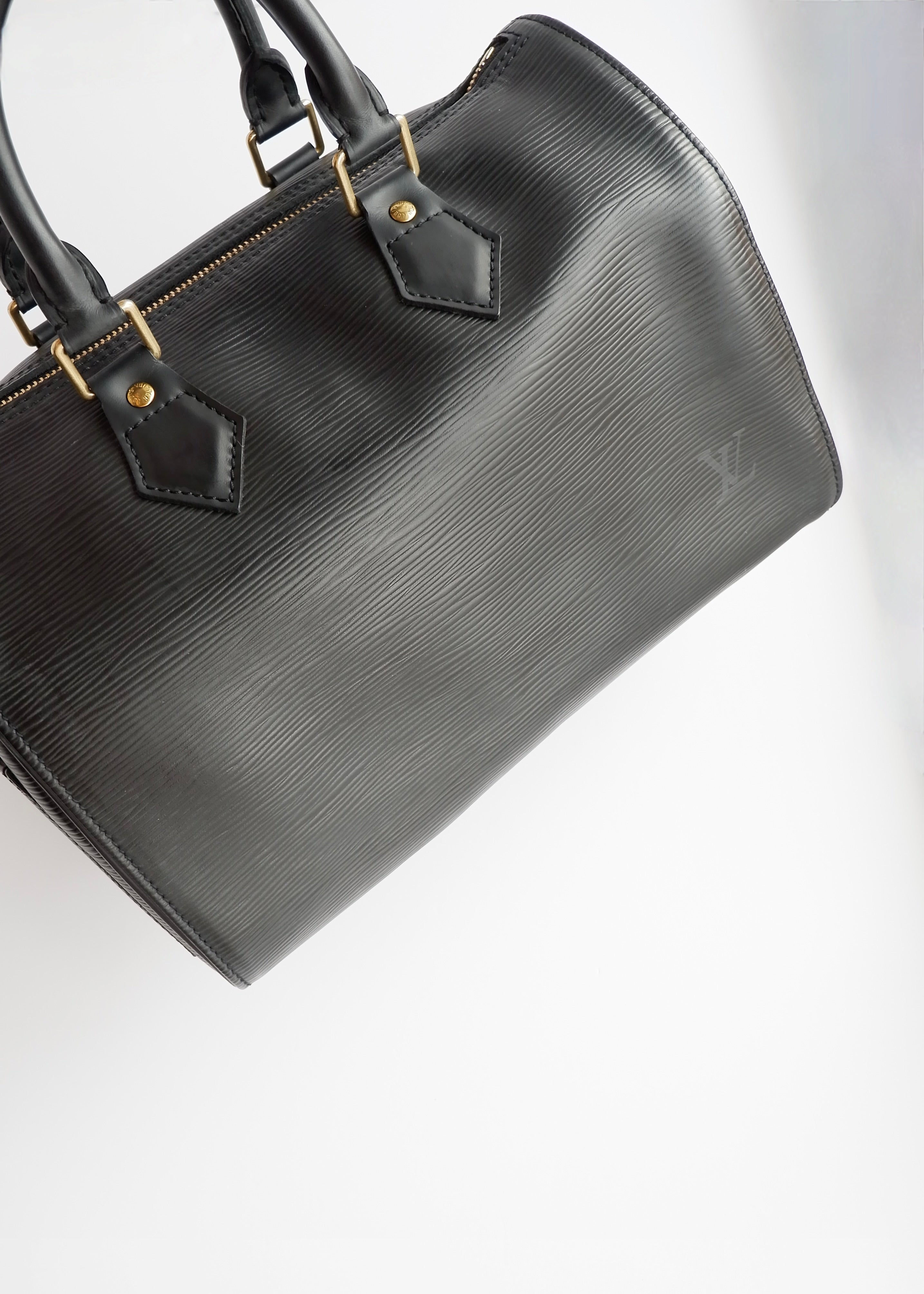 Authentic Preowned Louis Vuitton Black Epi Speedy 25