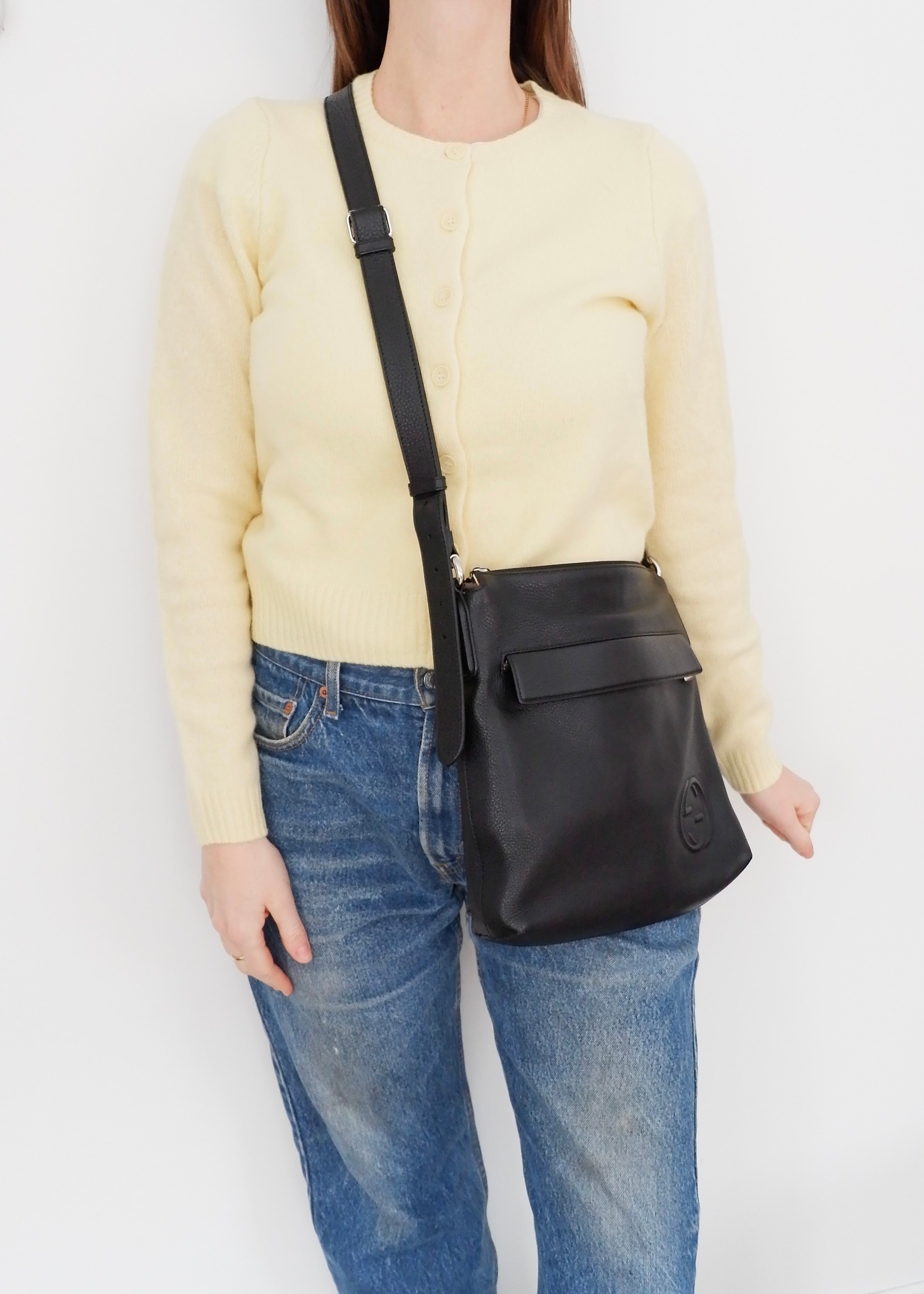 Authentic Preowned Gucci Black Leather Soho Crossbody