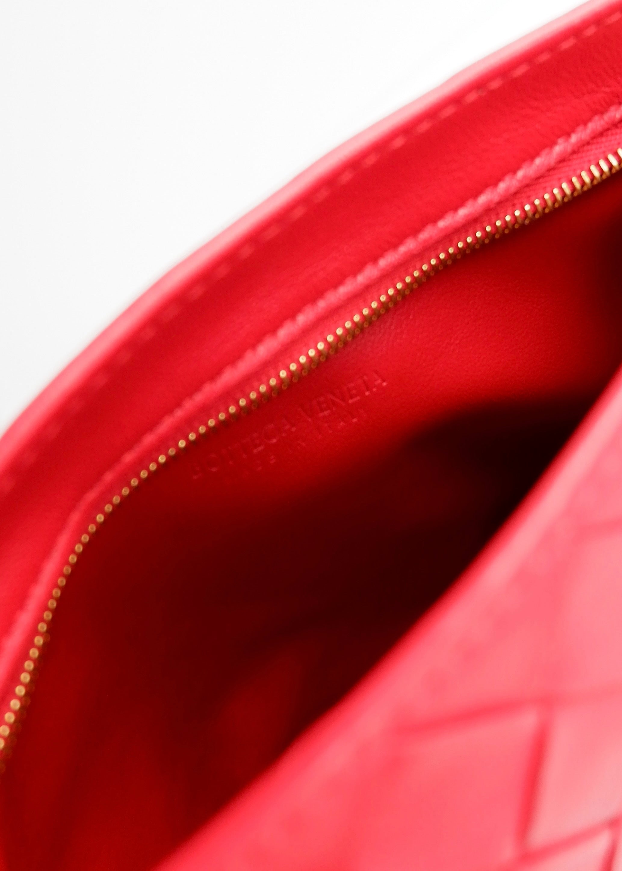 Authentic Preowned Bottega Veneta Red Woven Leather The Twist Bag