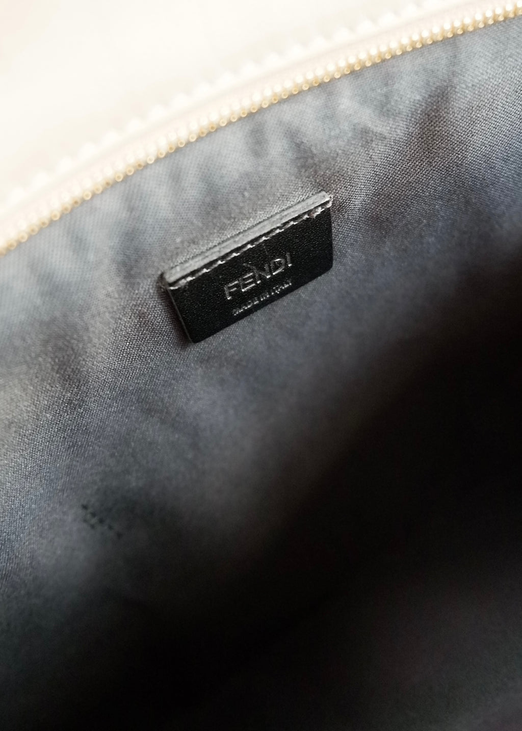 Pochette/Sac à main Fendi Pequin Stripe en toile et cuir marron, d'occasion, authentique