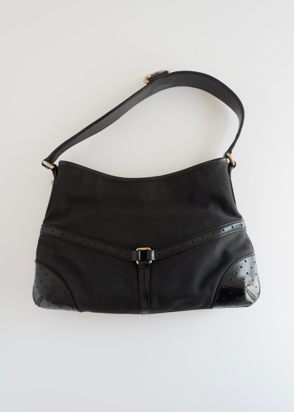 Authentic Preowned Gucci Black Canvas/Leather G Dollar Shoulder Bag