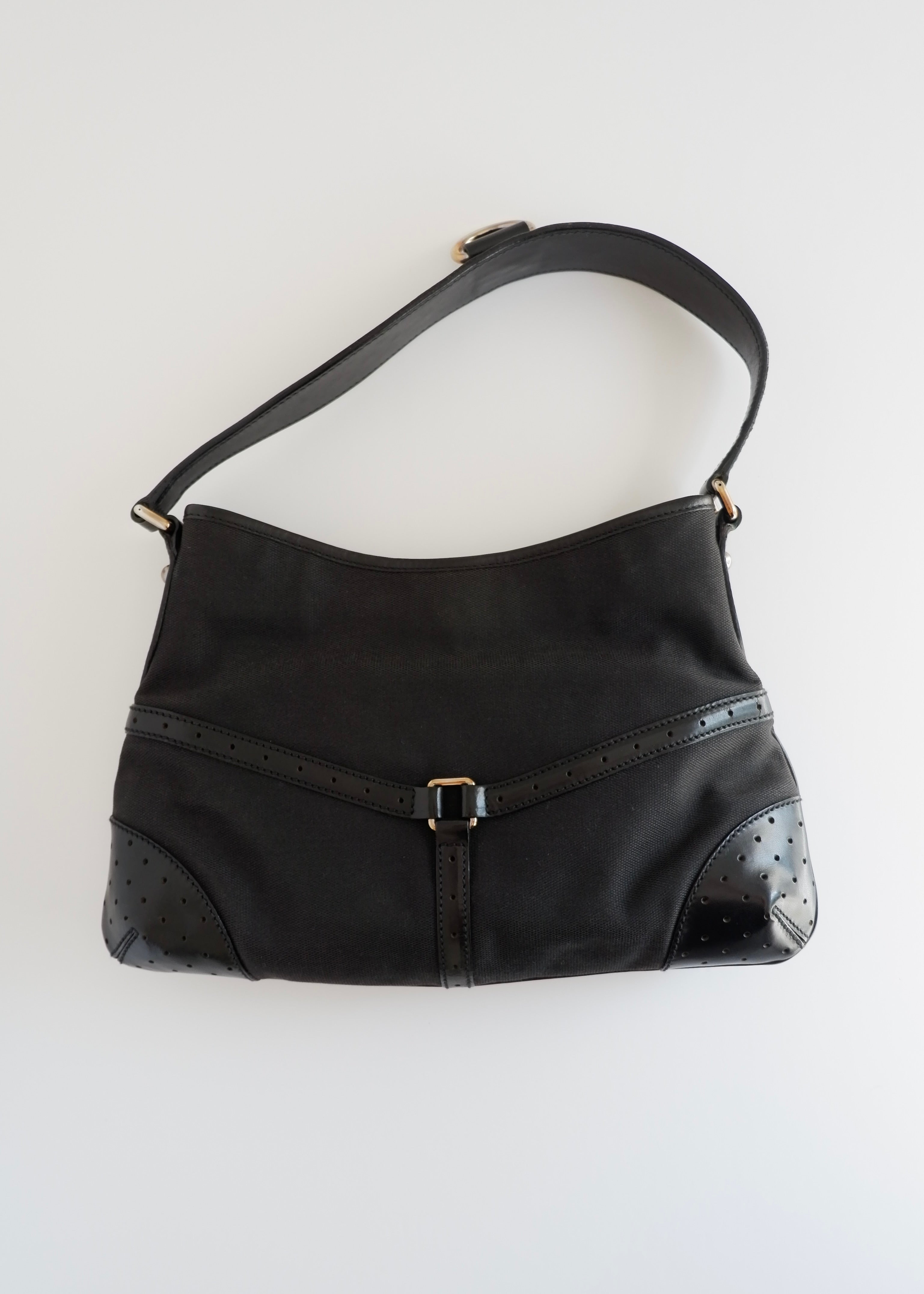 Authentic Preowned Gucci Black Canvas/Leather G Dollar Shoulder Bag