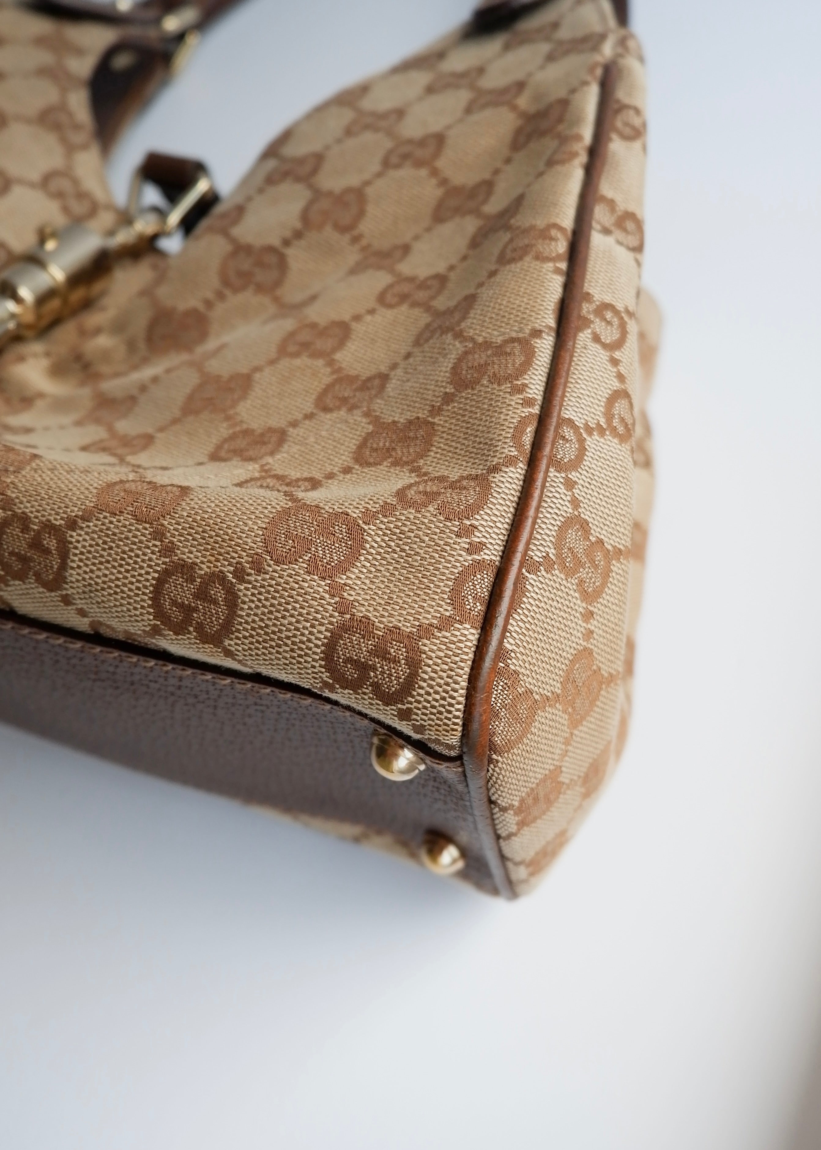 Preowned Gucci Brown GG Canvas Bardot Shoulder Bag