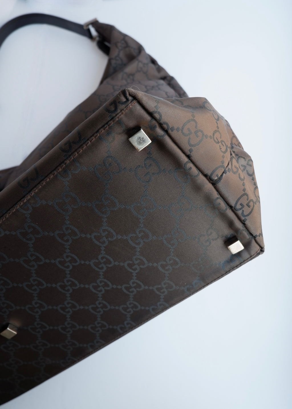Authentic Preowned Gucci Brown GG Nylon Extra Large Hobo Bag