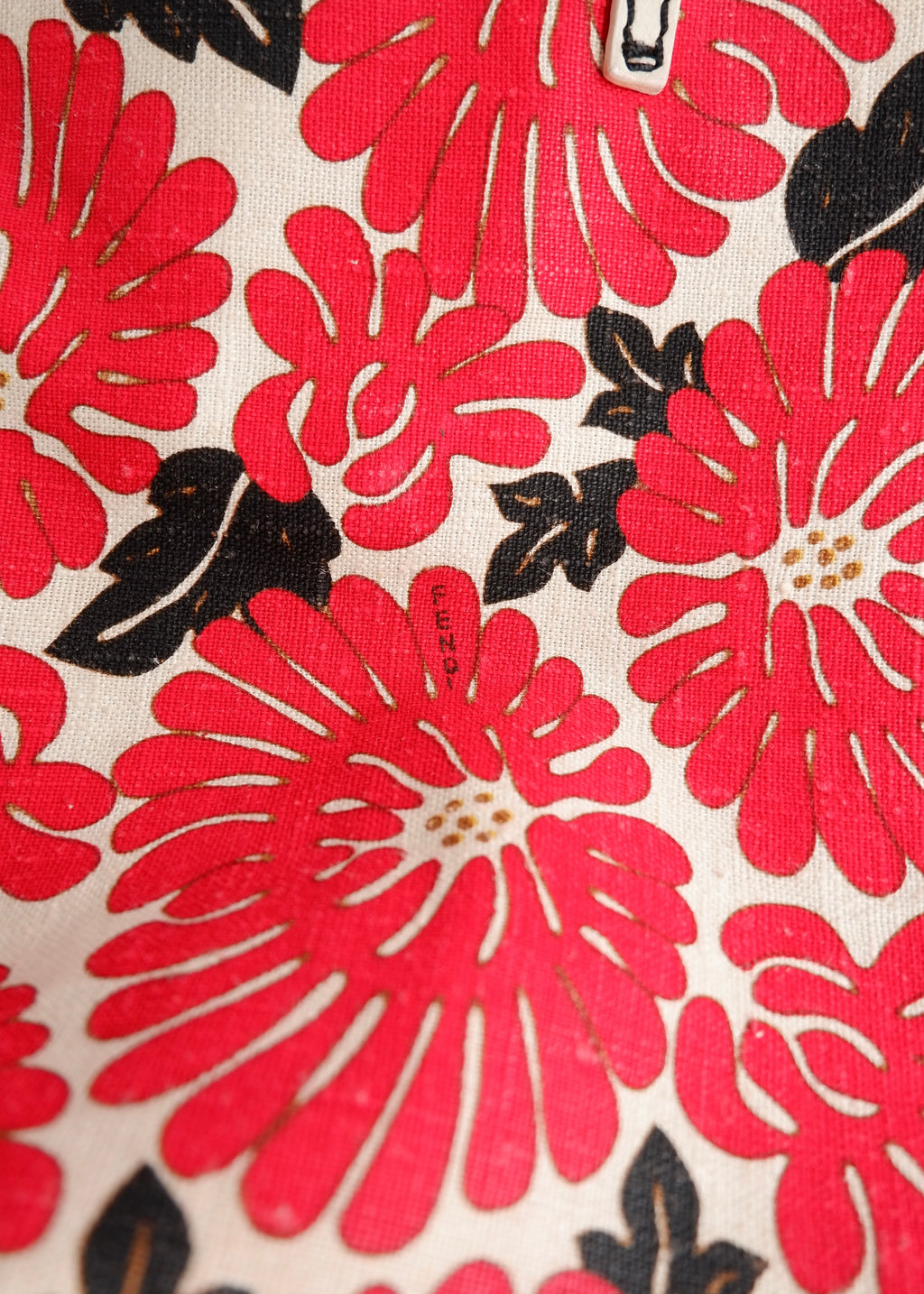 Authentic Preowned Fendi Red Floral Tote Bag