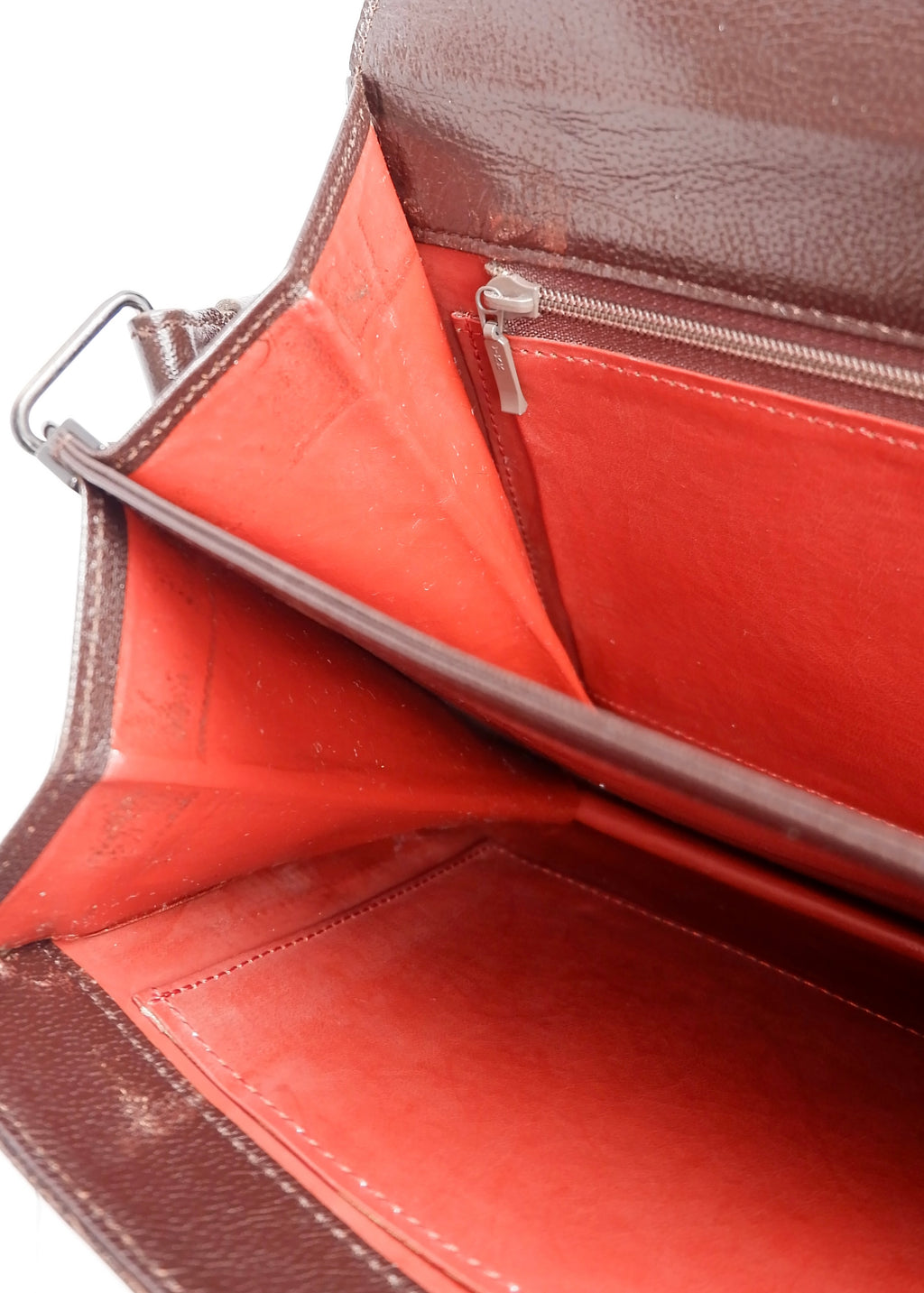 Sac bandoulière YSL vintage authentique en cuir marron d'occasion