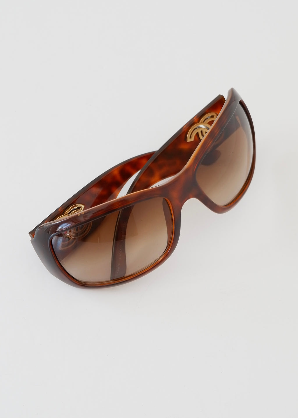 Authentic Preowned Chanel Brown Tortoise Square Frame CC Logo Sunglasses