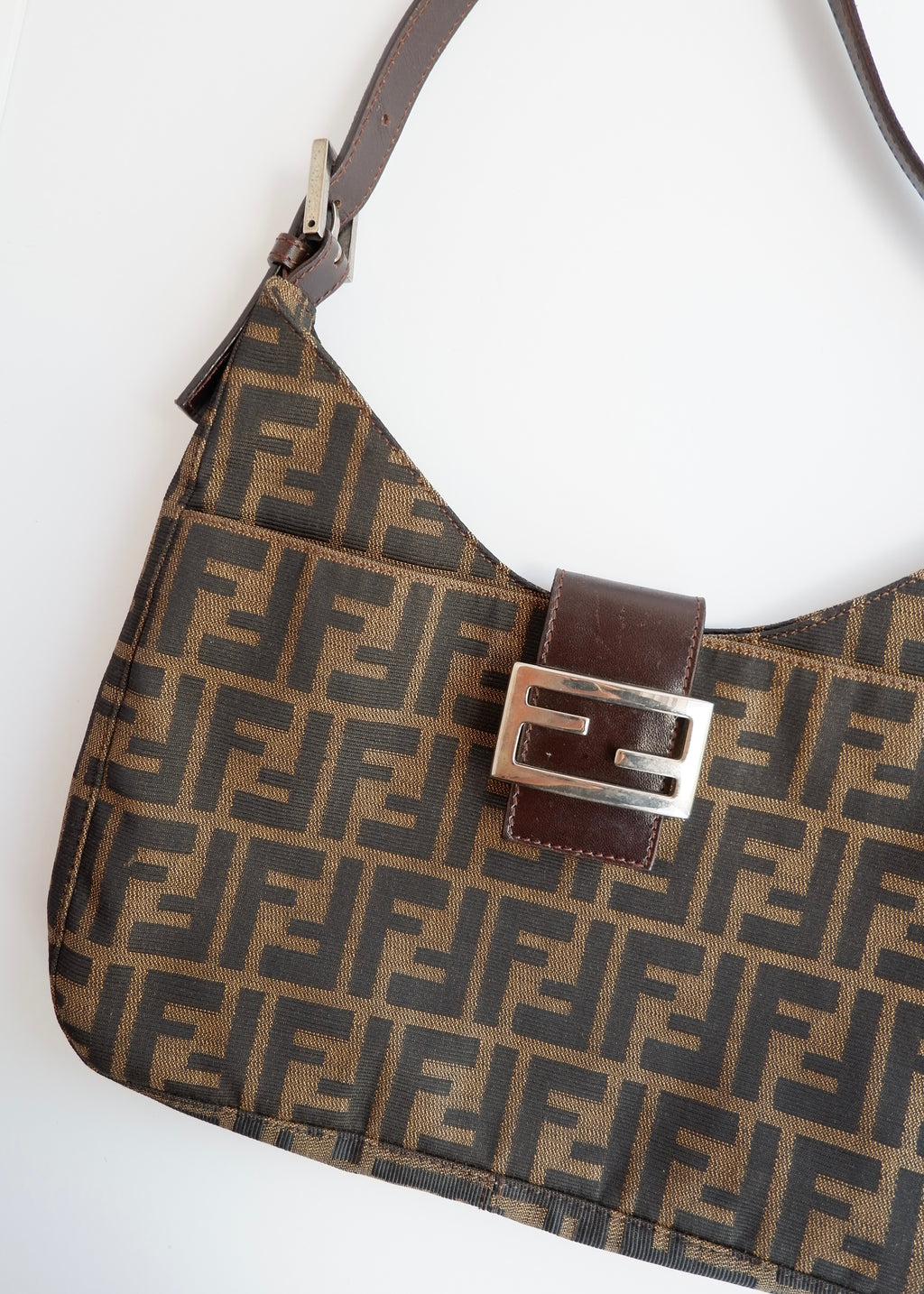 Authentic Preowned Fendi Brown Zucca Shoulder Bag