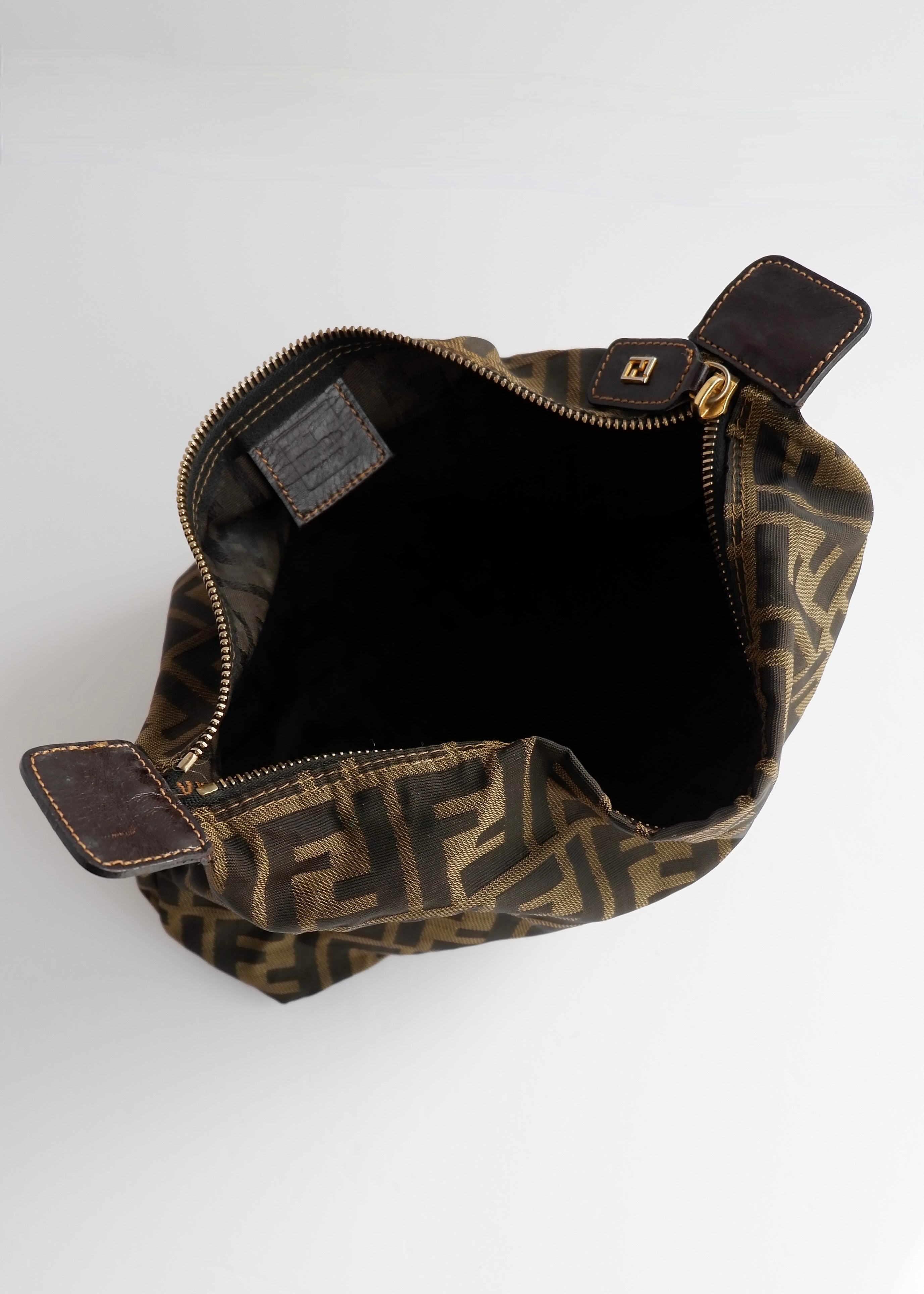 Authentic Preowned Vintage Fendi Brown Zucca Pouch
