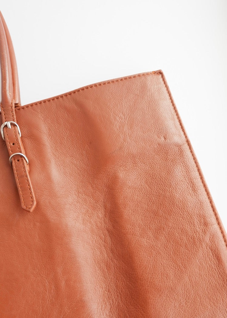Authentic Preowned Balenciaga Brown Leather Large City Tote Bag