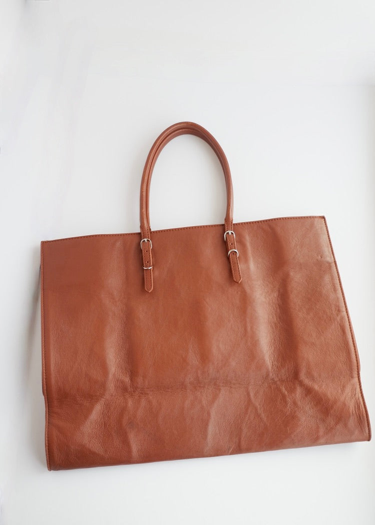 Authentic Preowned Balenciaga Brown Leather Large City Tote Bag