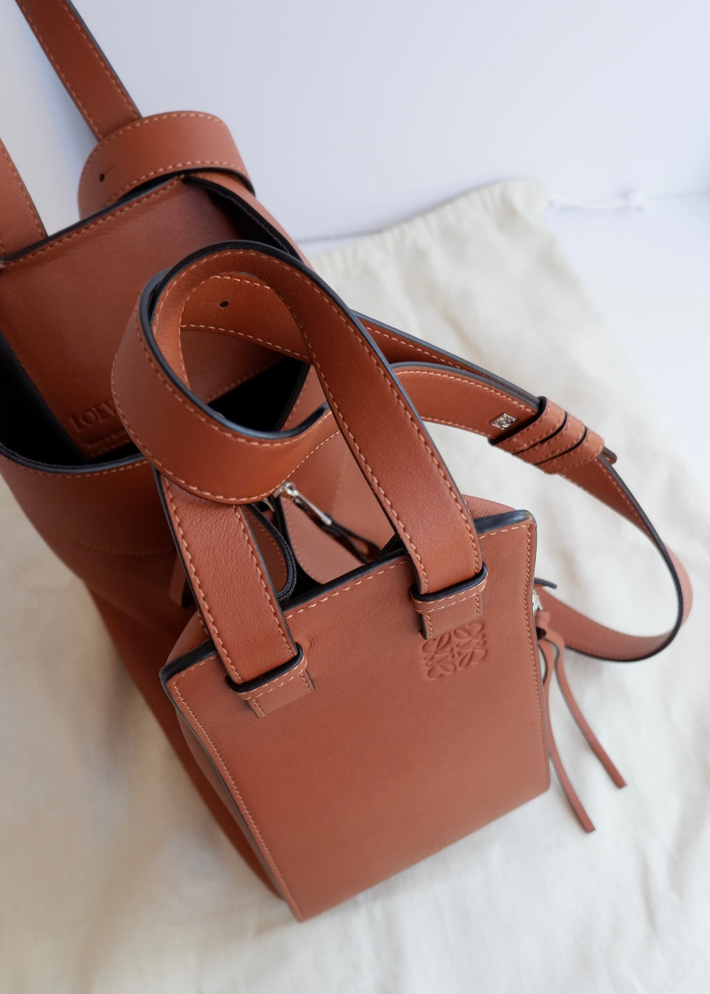 Preowned Loewe Brown Leather Hammock Bag