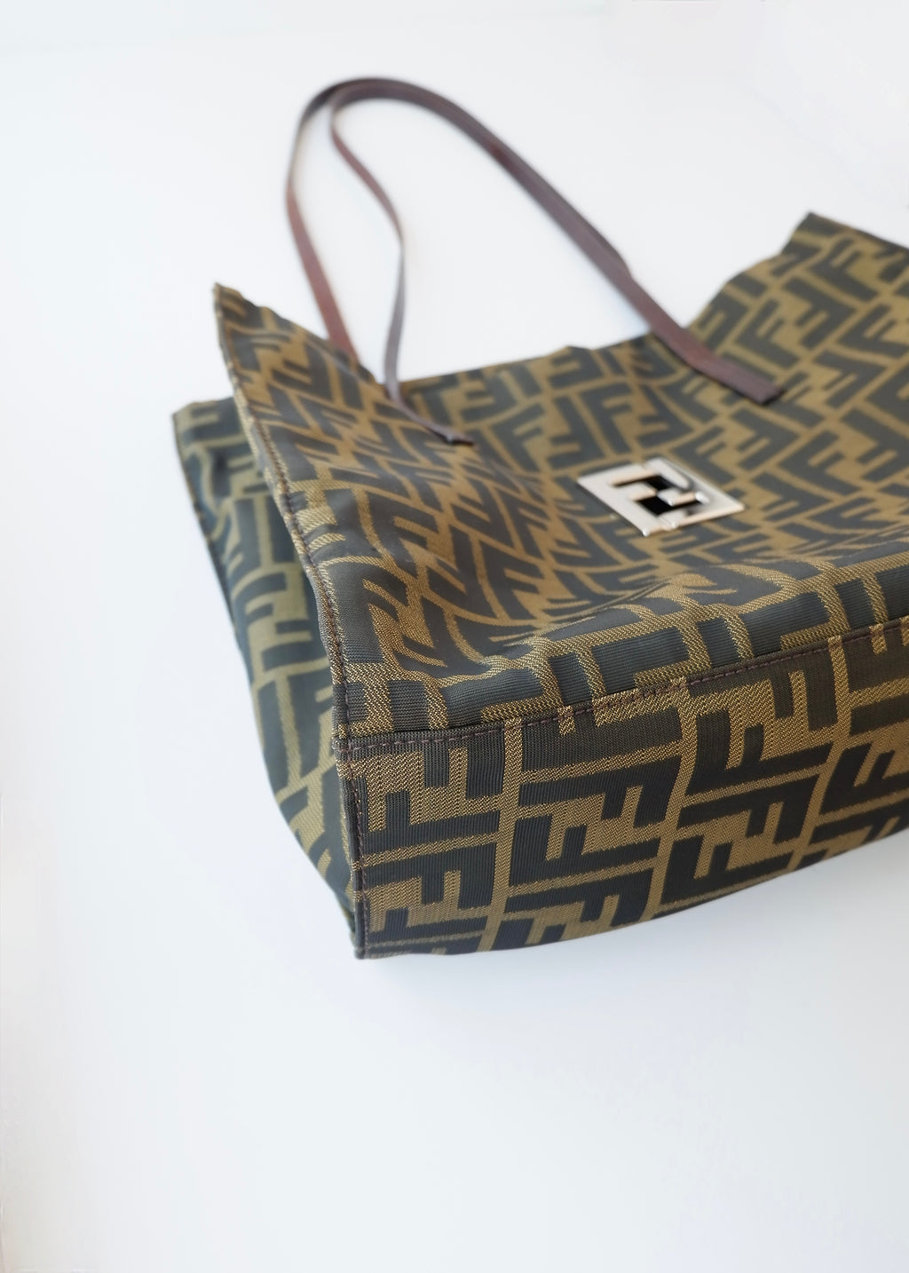 Preowned Vintage Fendi Brown Zucca Canvas Shoulder Tote