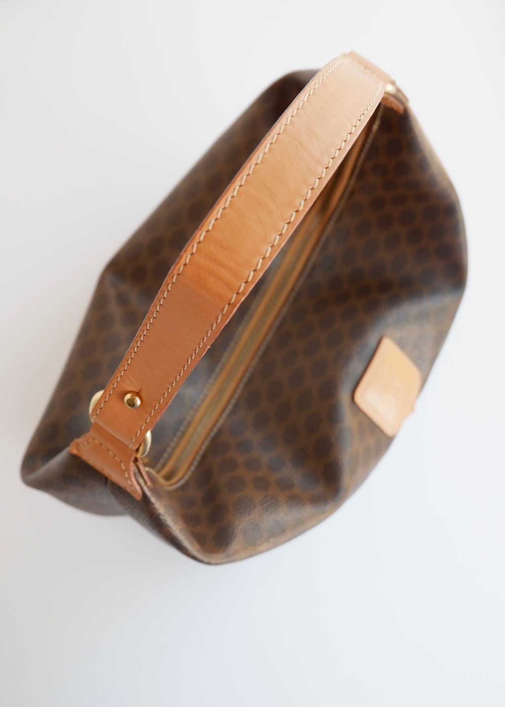 Preowned Vintage Celine Brown Macadam Print Shoulder Bag