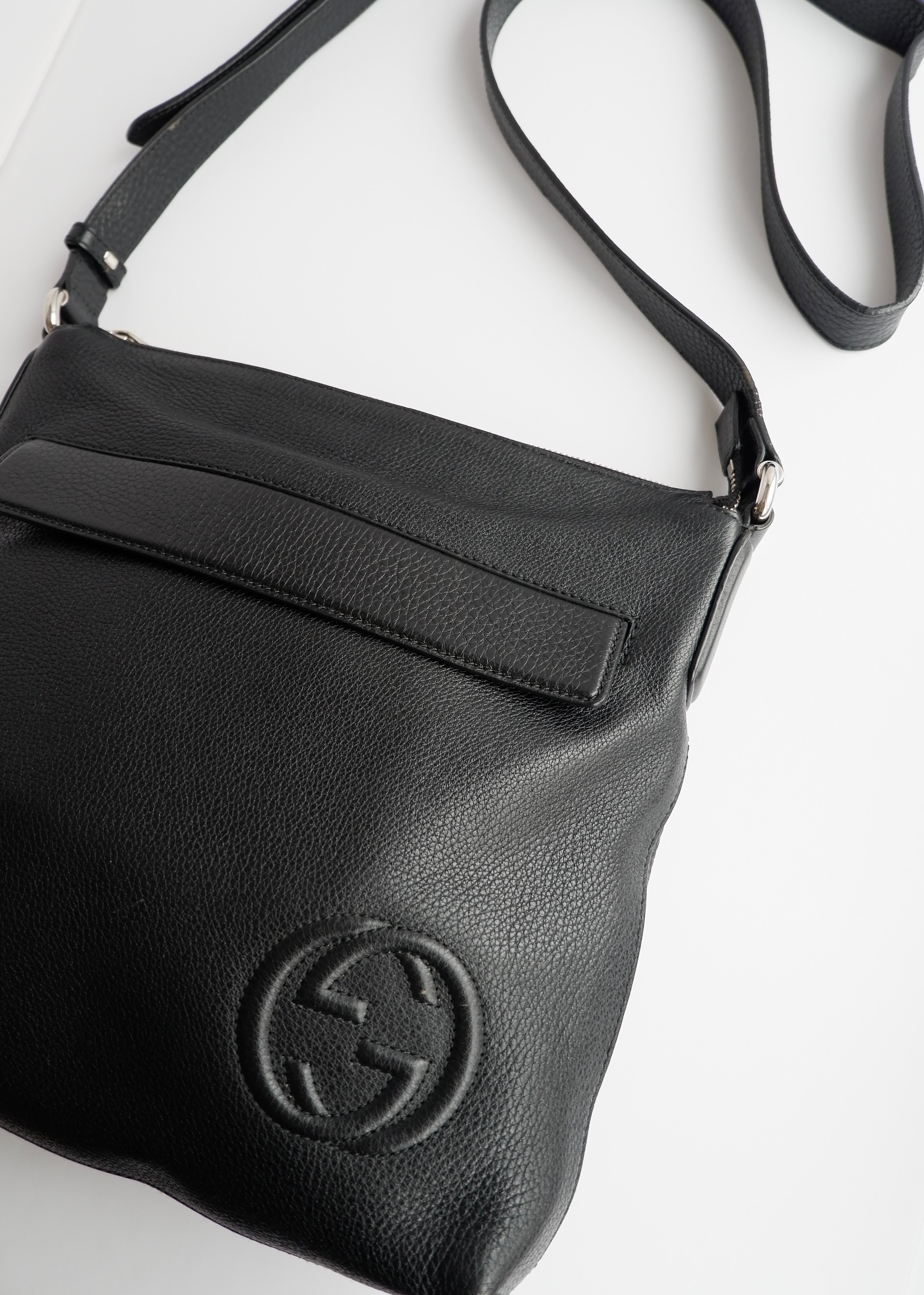 Authentic Preowned Gucci Black Leather Soho Crossbody
