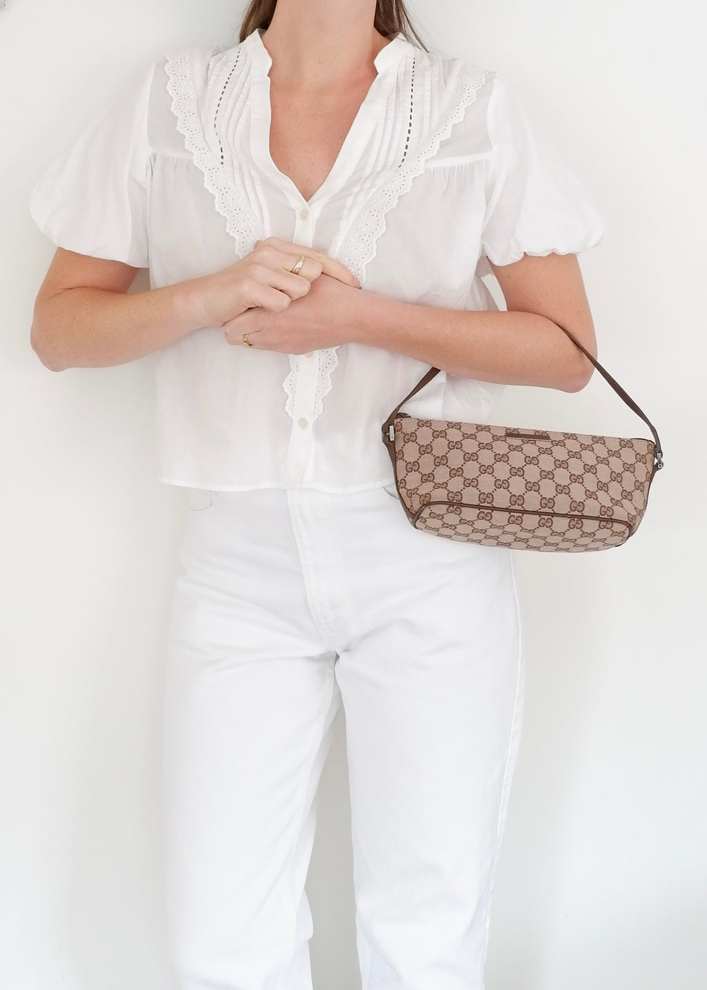 Authentic Preowned Gucci Brown GG Canvas Boat Pochette