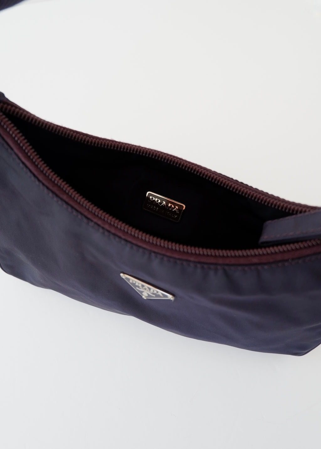 Authentic Preowned Prada Dark Purple Nylon Shoulder Bag