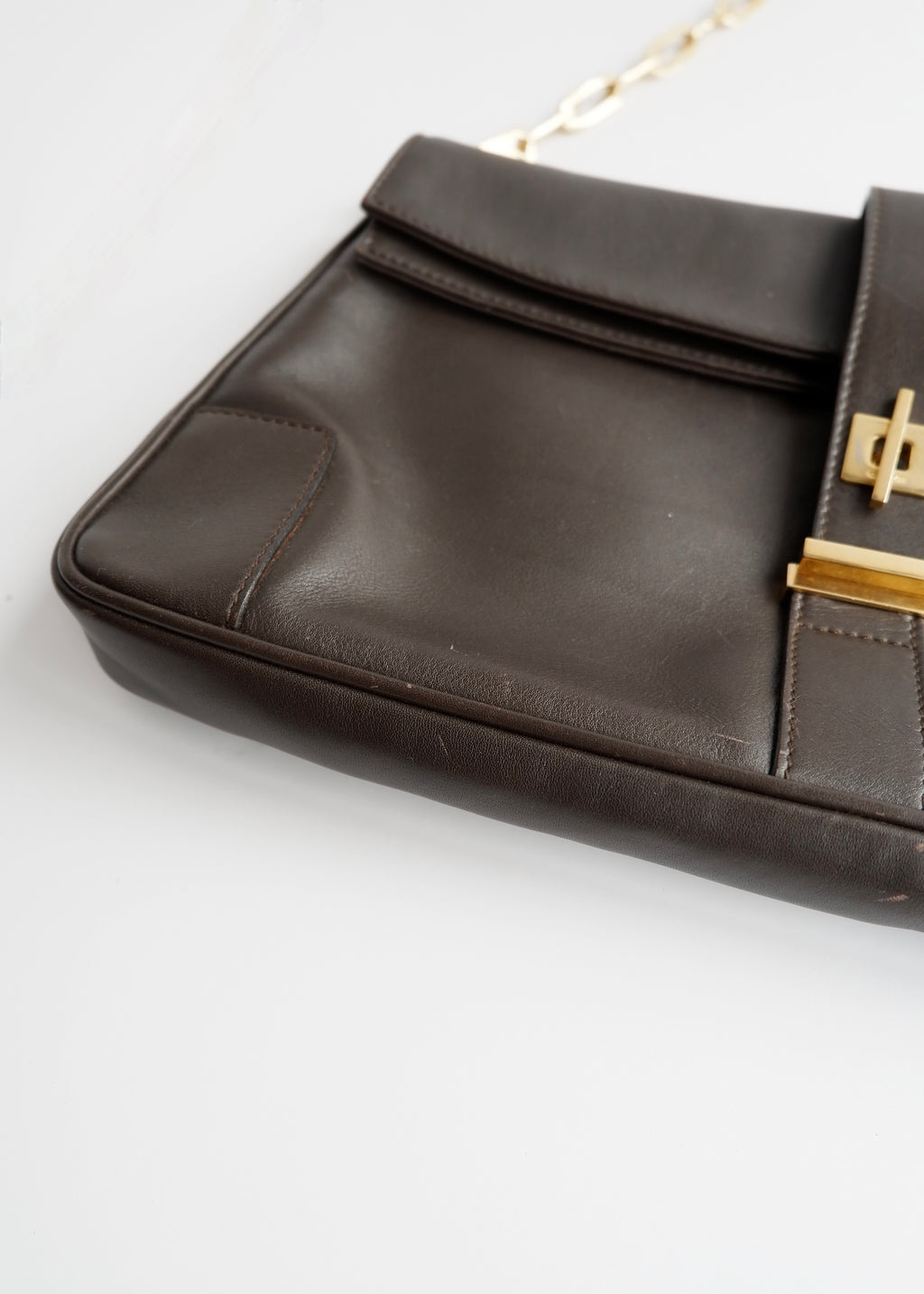 Authentic Preowned Gucci Brown Leather Shoulder Bag