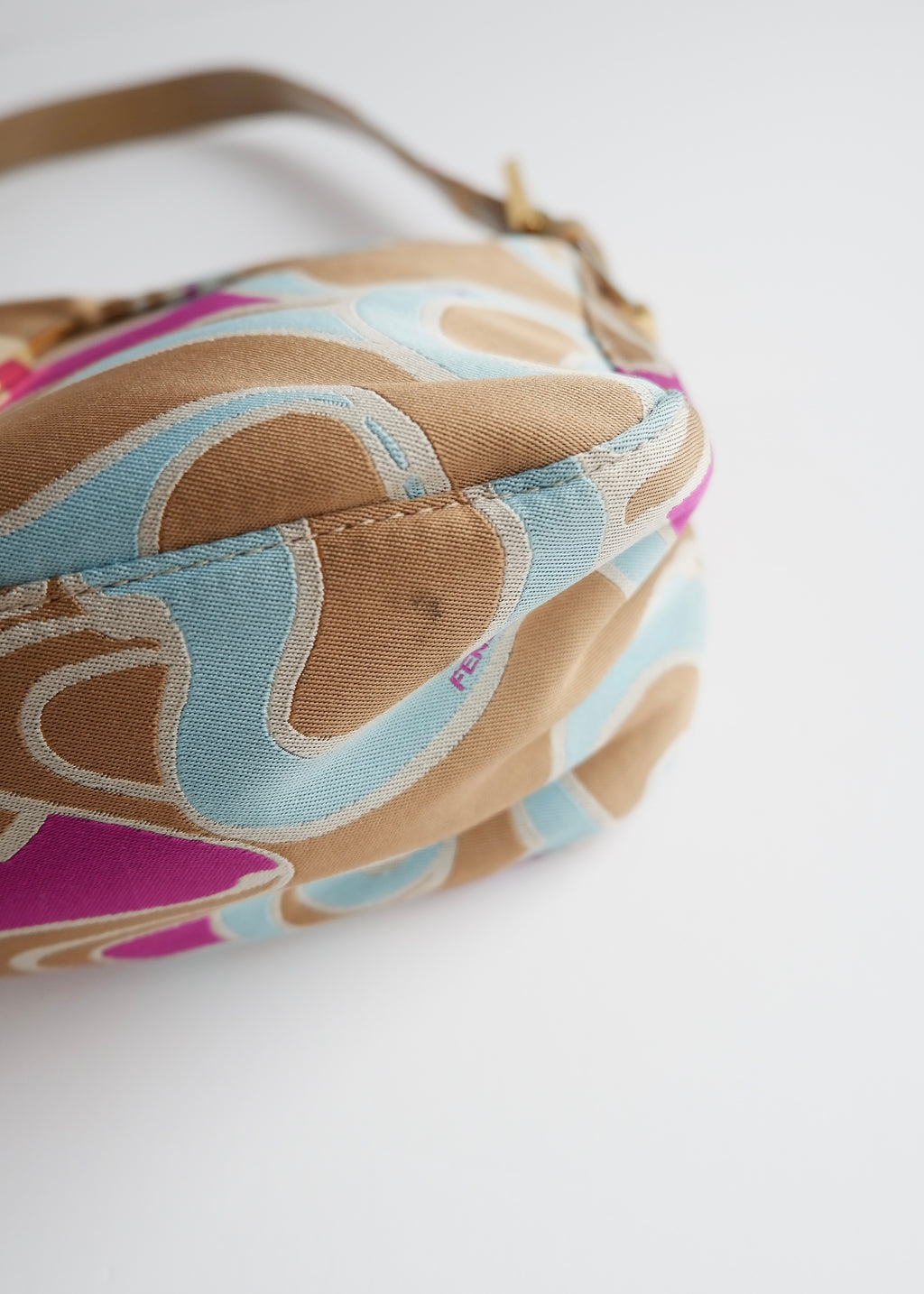 Authentic Preowned Fendi Psychedelic Swirl Multi Color Baguette Shoulder Bag