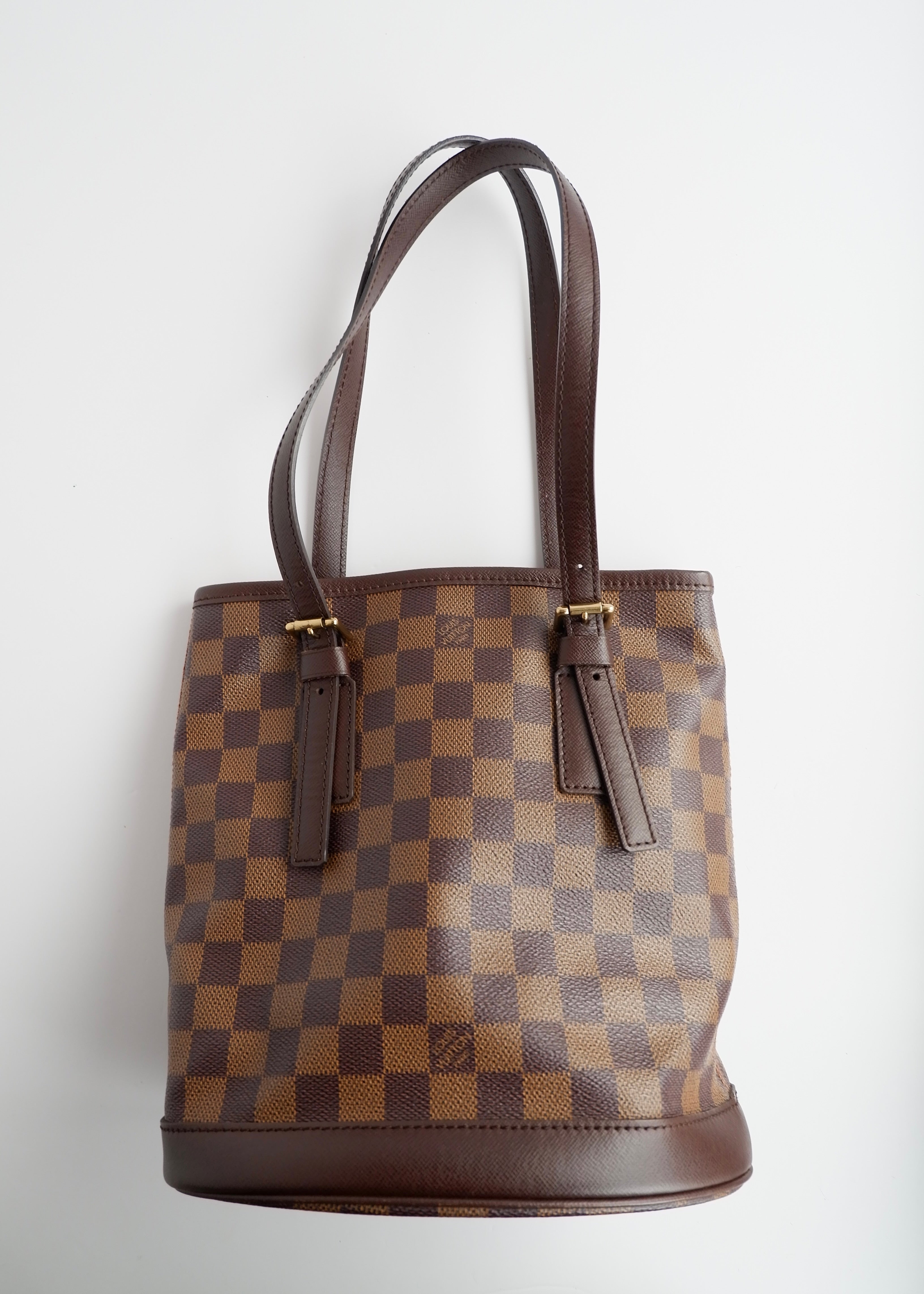 Authentic Preowned Louis Vuitton Damier Ebene Marais Bucket Bag