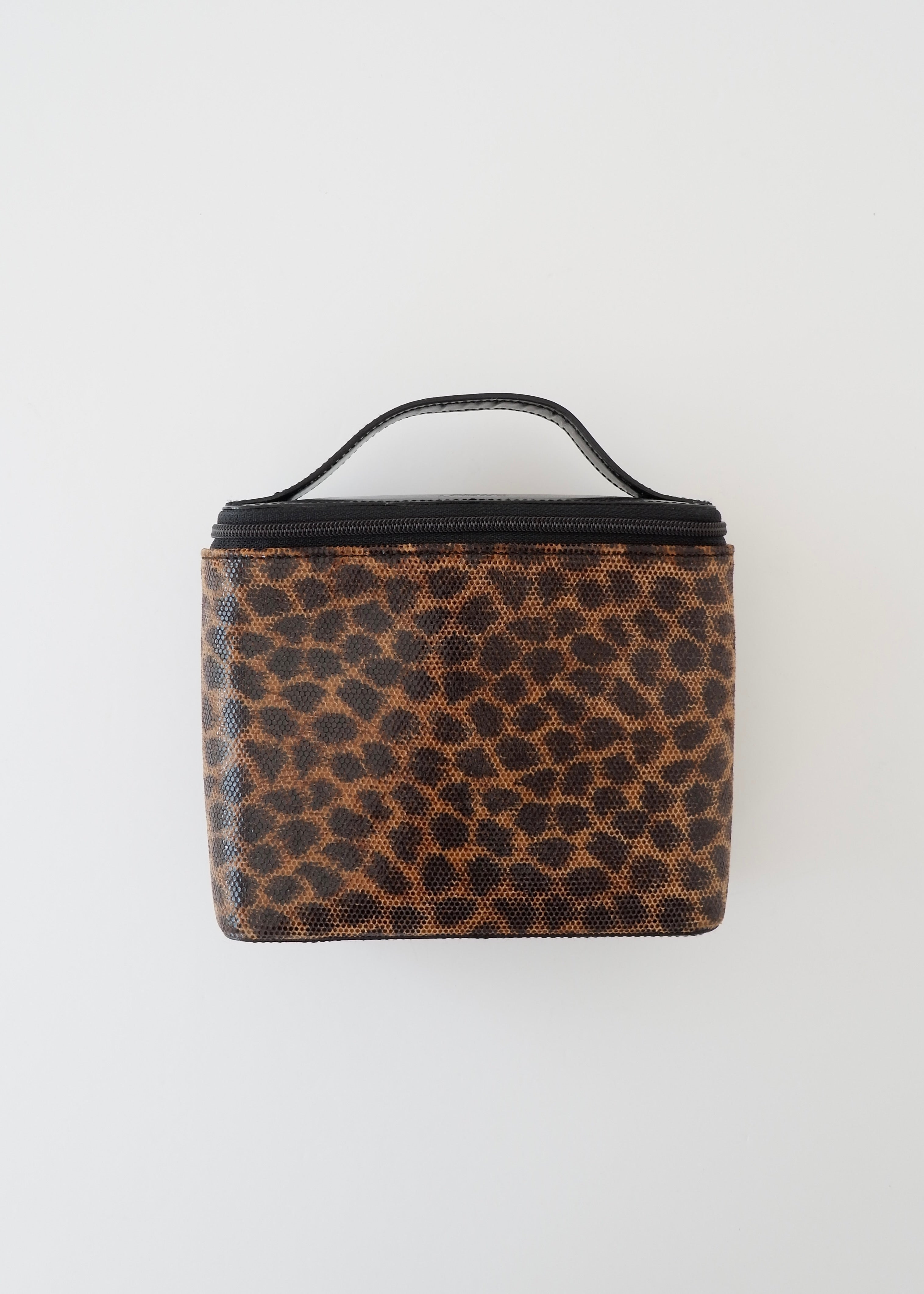 Authentic Preowned Vintage Loewe Animal Print Top Handle Vanity Bag