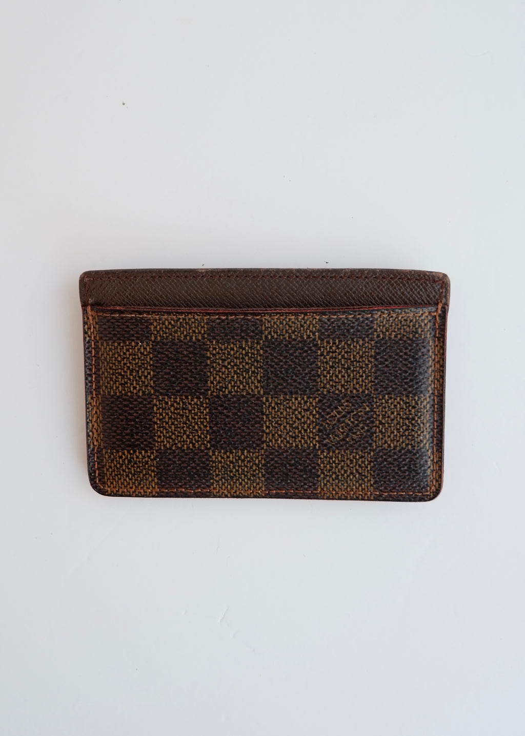Authentique porte-cartes Louis Vuitton Damier Ebene d'occasion