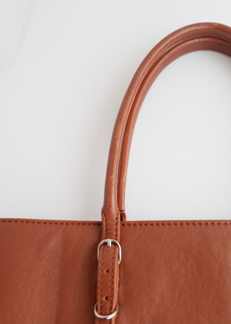 Authentic Preowned Balenciaga Brown Leather Large City Tote Bag