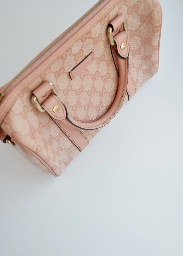 Authentic Preowned Gucci Pink GG Canvas Mini Boston Bag