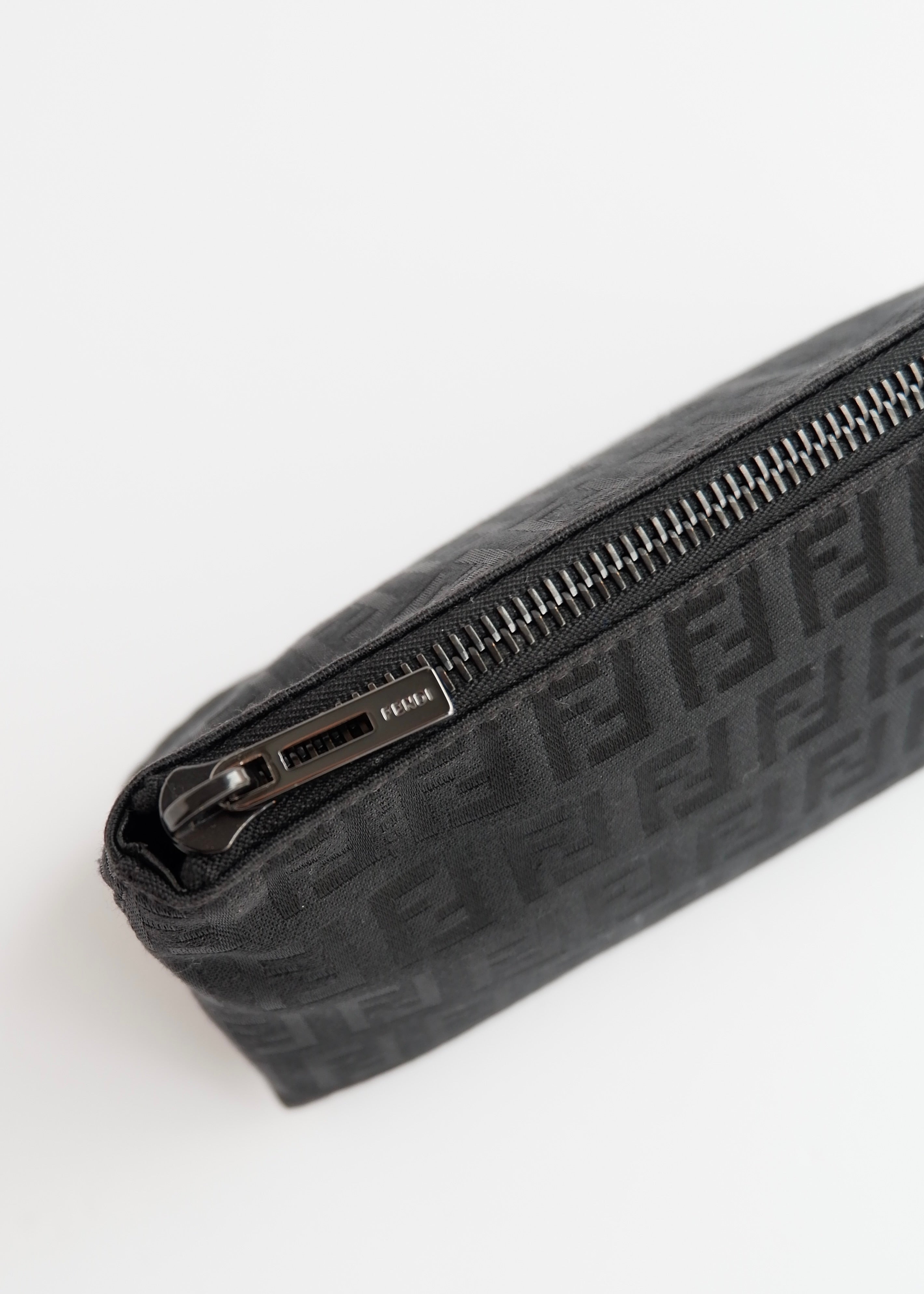 Authentic Preowned Fendi Black Canvas Zucchino Pouch