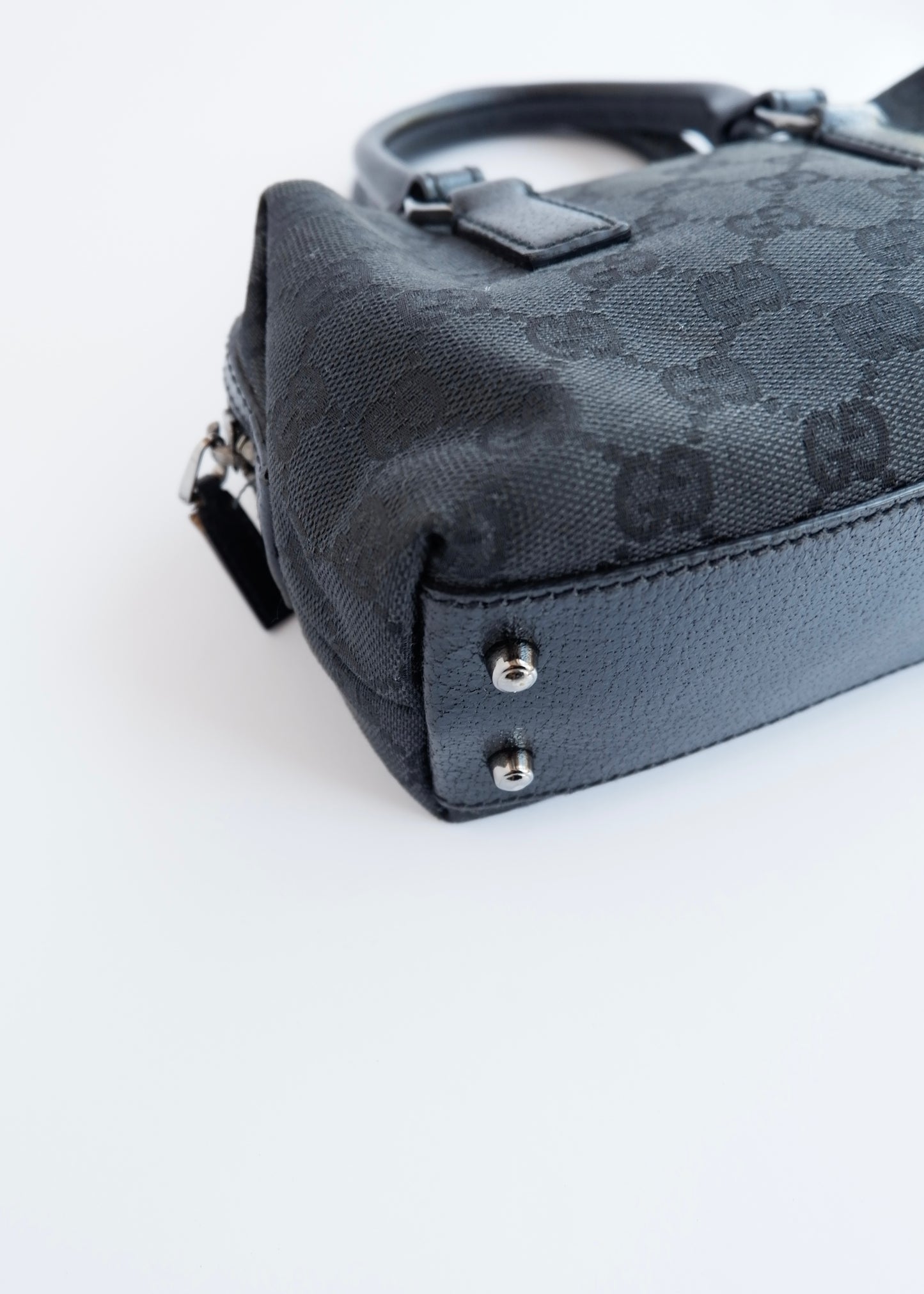 Authentic Preowned Gucci Black GG Canvas Mini Boston Bag