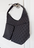 Authentique Sac à bandoulière Gucci en toile GG noire d'occasion