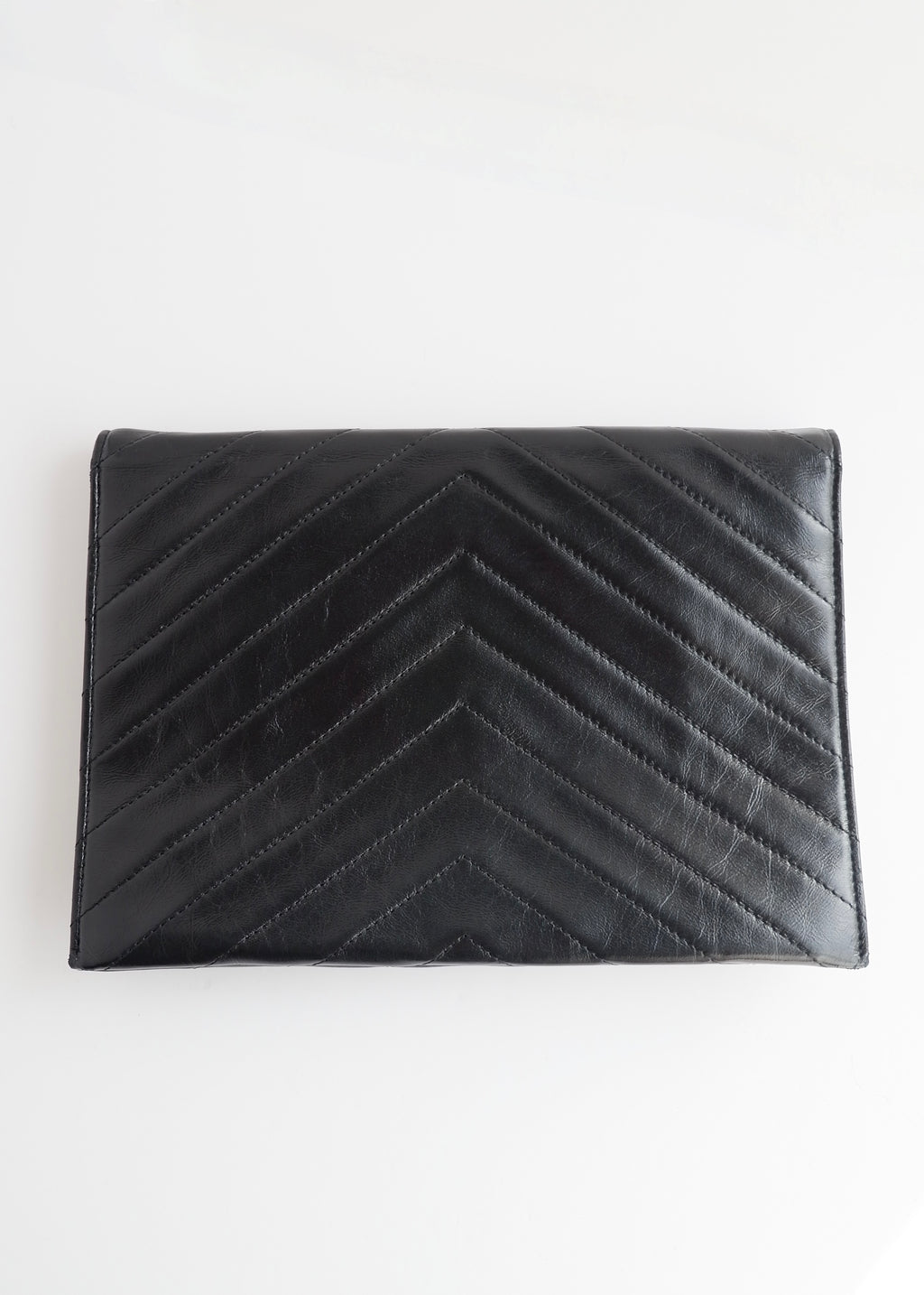 Authentic Preowned Vintage Yves Saint Laurent Black Leather Clutch