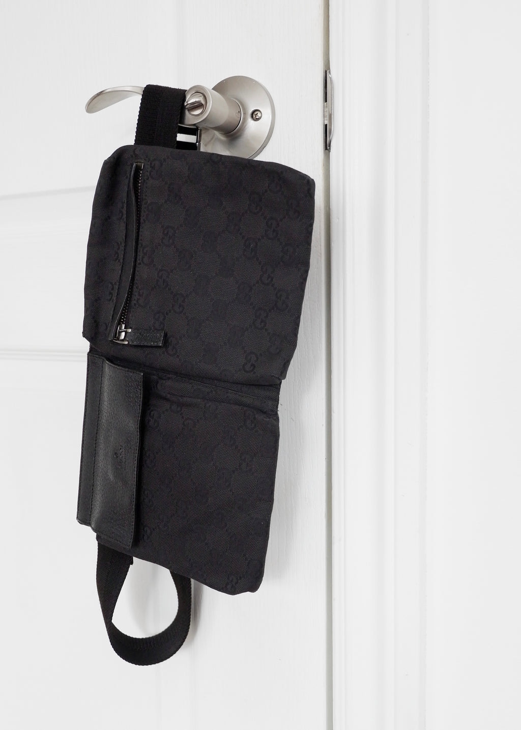 Authentic Preowned Gucci Black GG Canvas Belt Bag