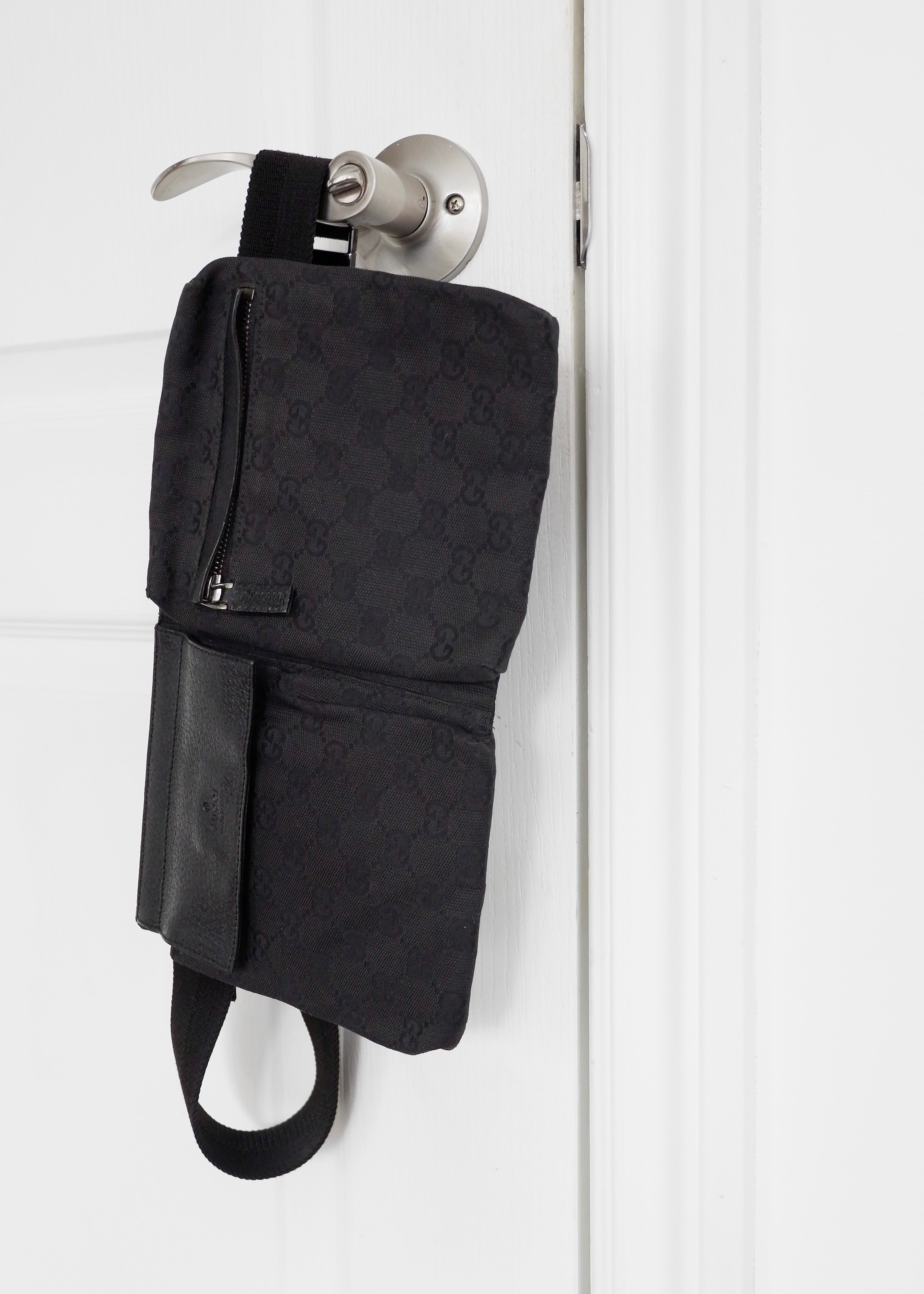 Authentic Preowned Gucci Black GG Canvas Belt Bag