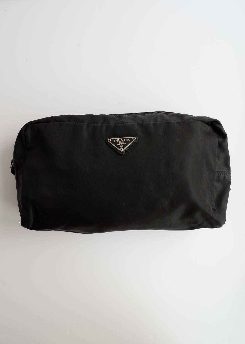 Authentique Pochette Prada Noire en Nylon Grand Modèle d'occasion