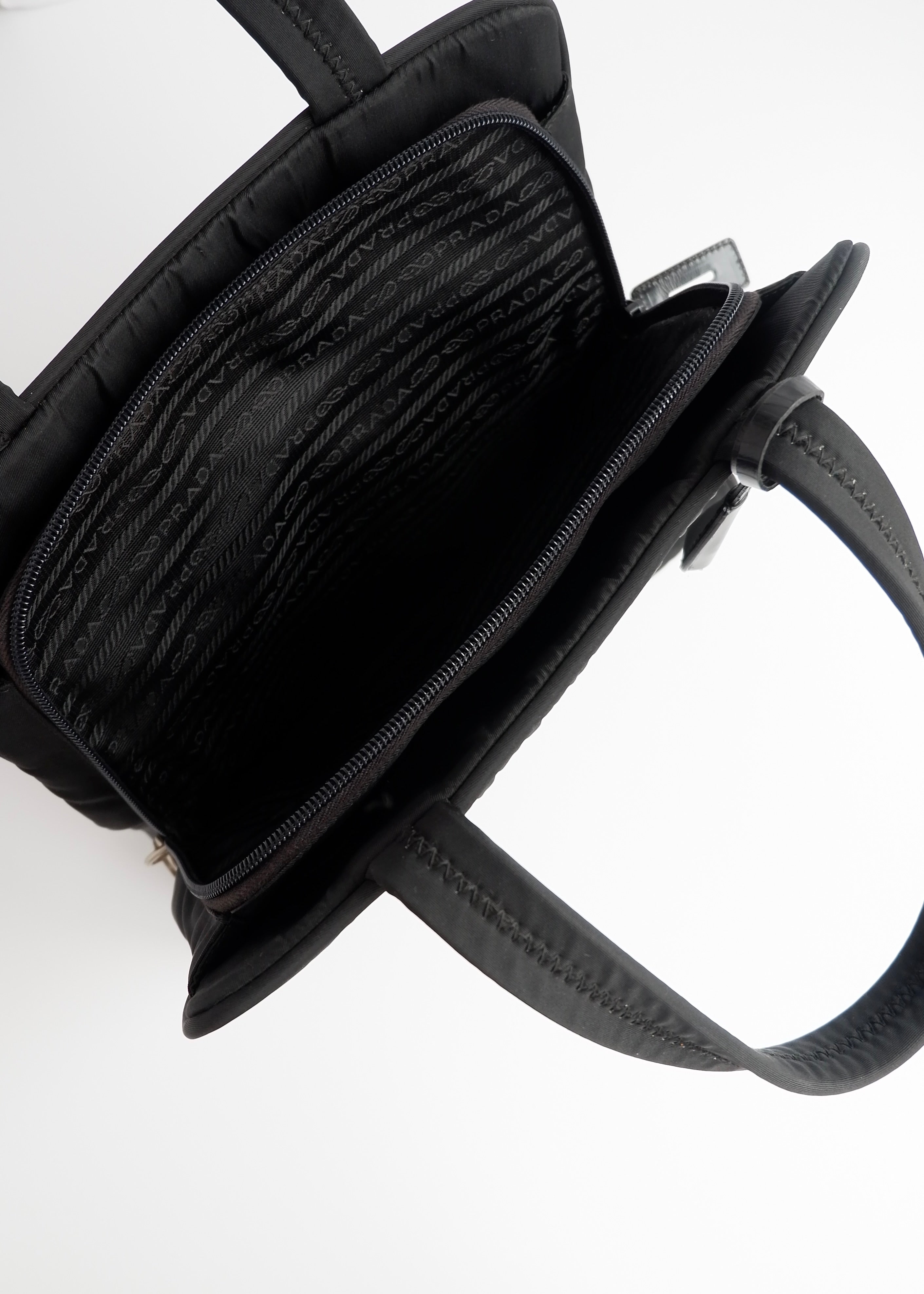 Authentic Preowned Prada Black Nylon Top Handle/ Tote Bag