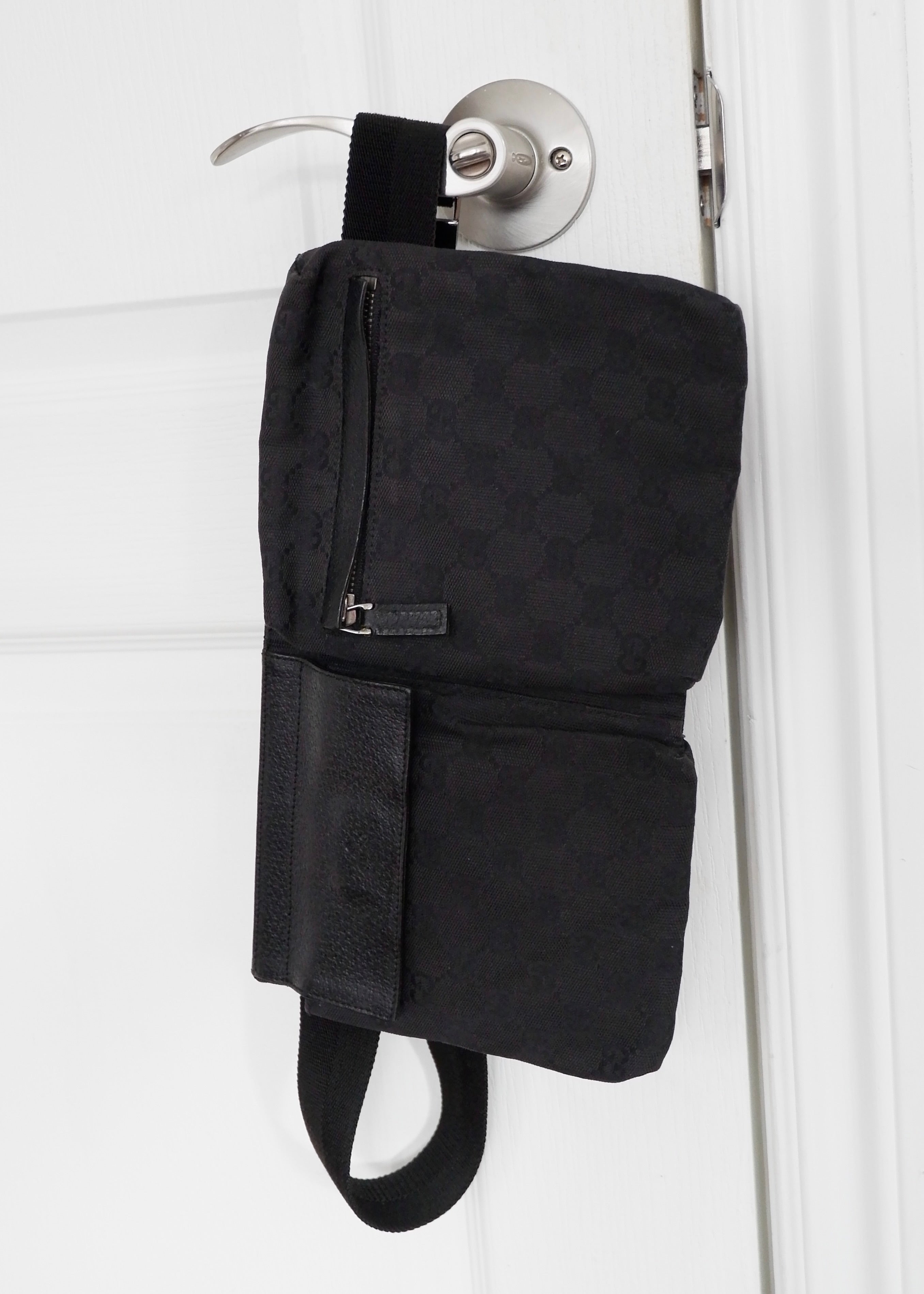 Authentic Preowned Gucci Black GG Canvas Belt Bag